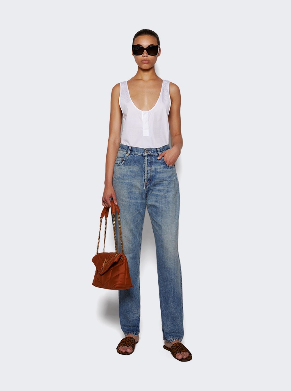 Cotton Poplin Henley Top White - 2