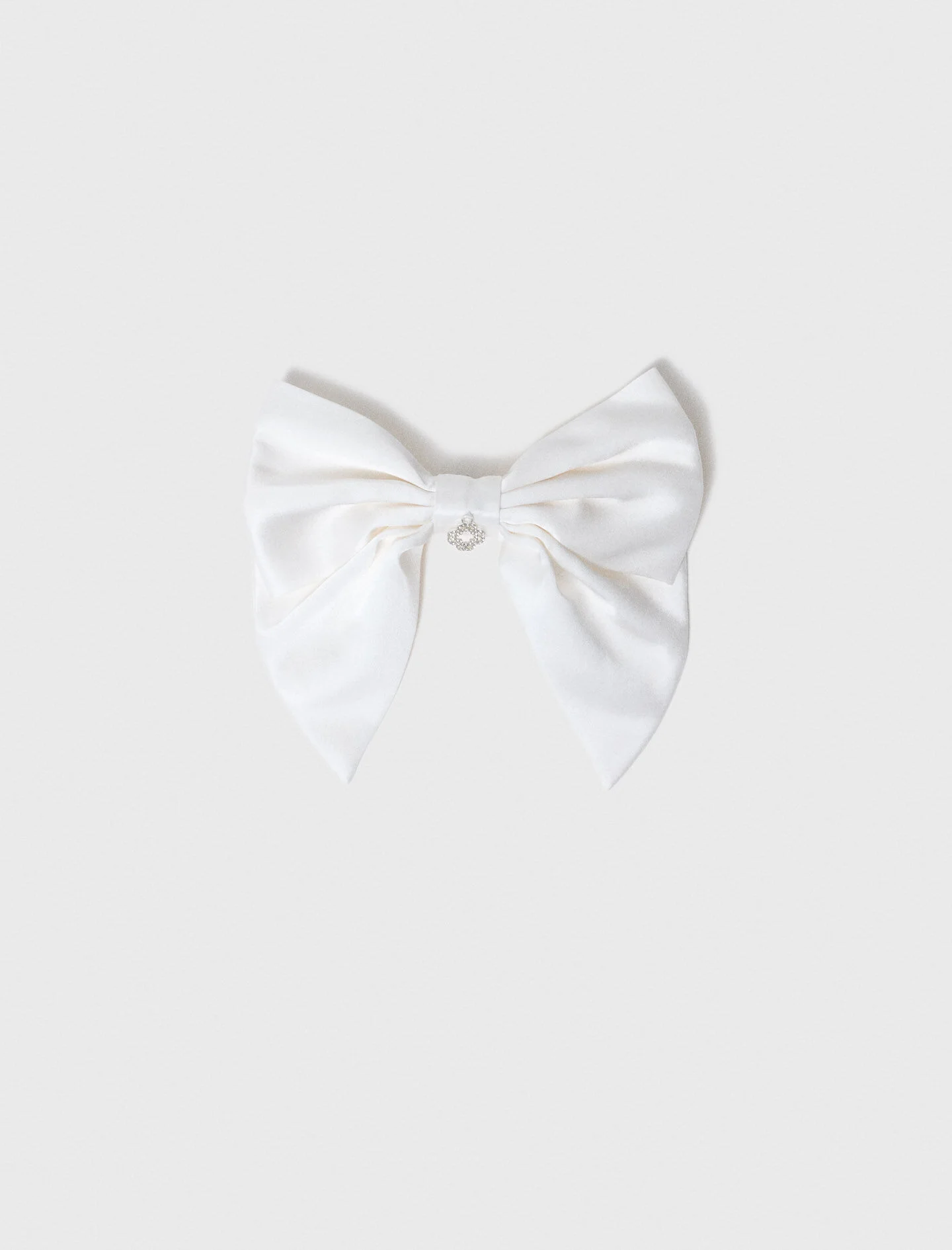 Satin-effect bow barrette - 1