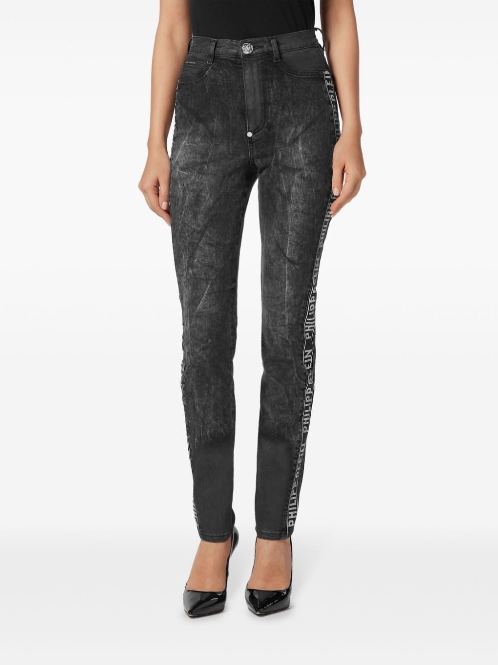 crystal-embellished skinny jeans - 2