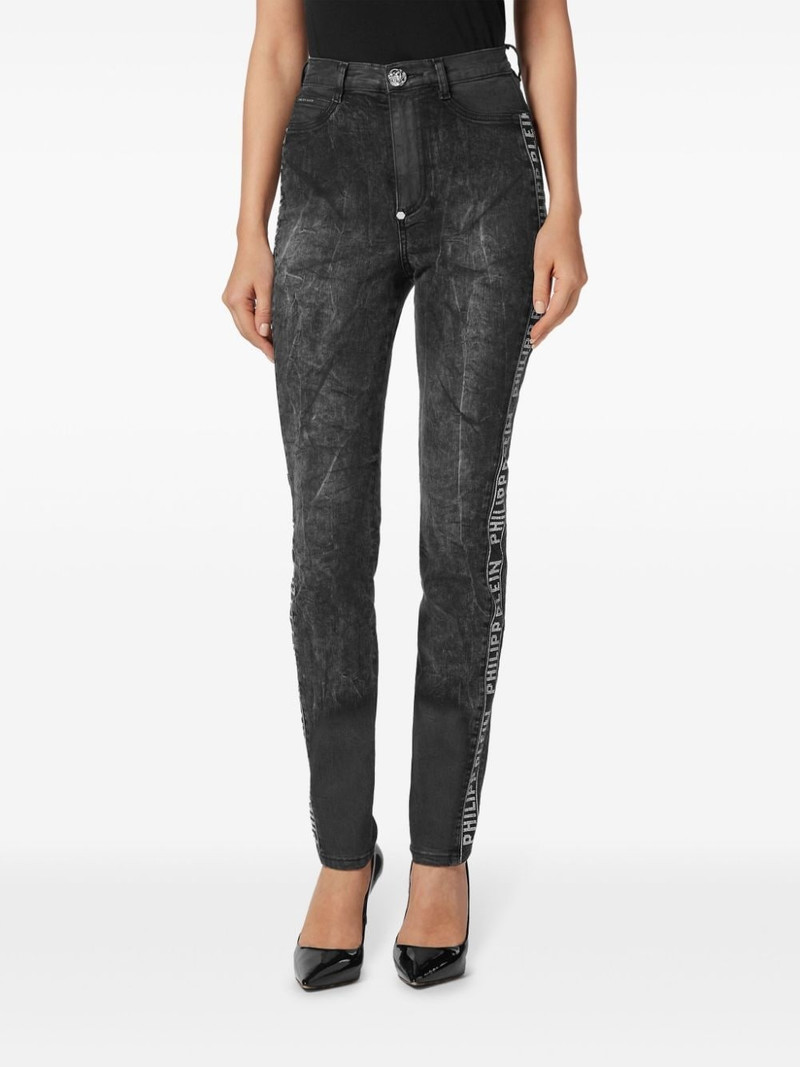PHILIPP PLEIN crystal-embellished skinny jeans outlook