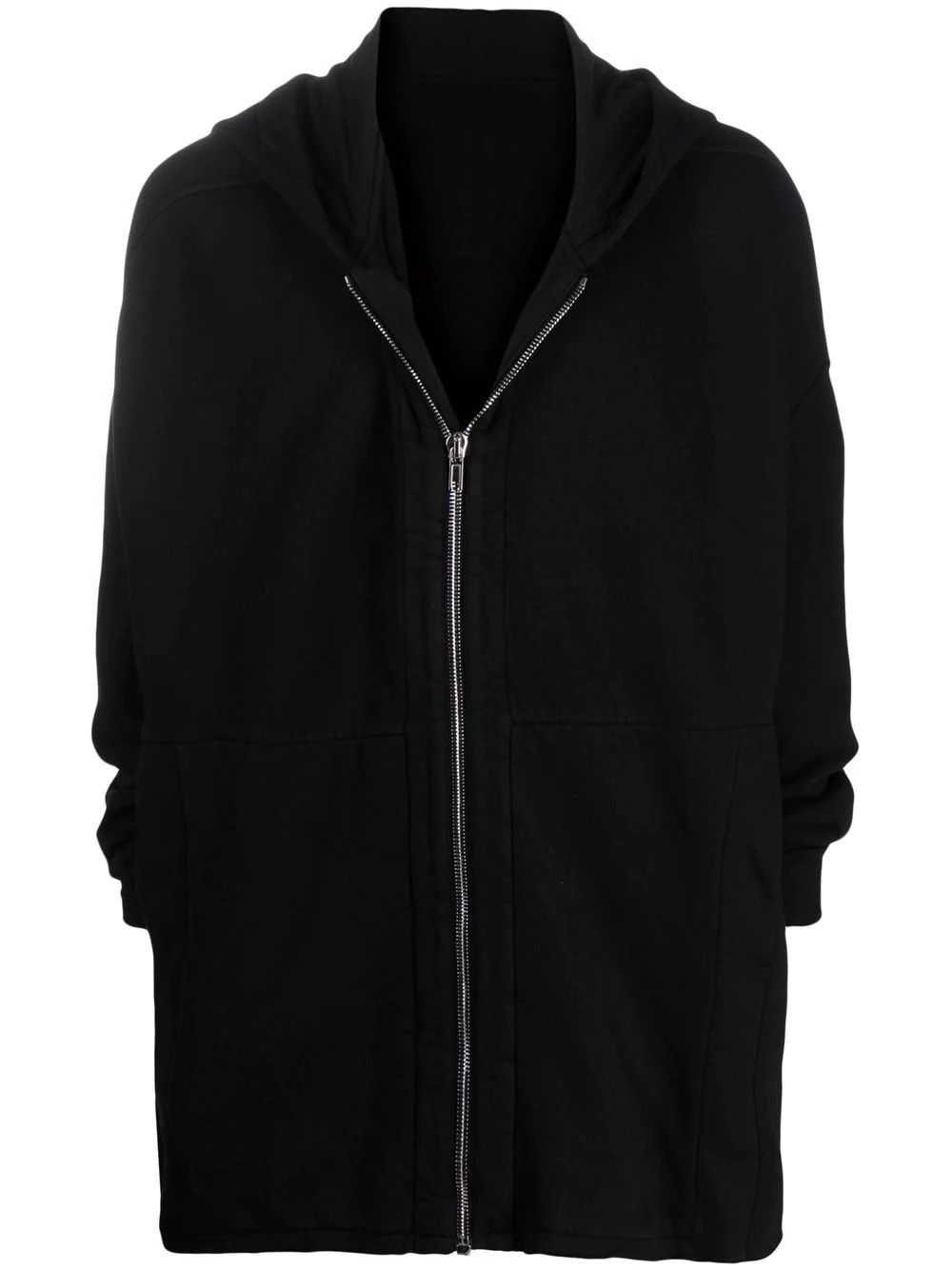 zipped hooded coat - 1