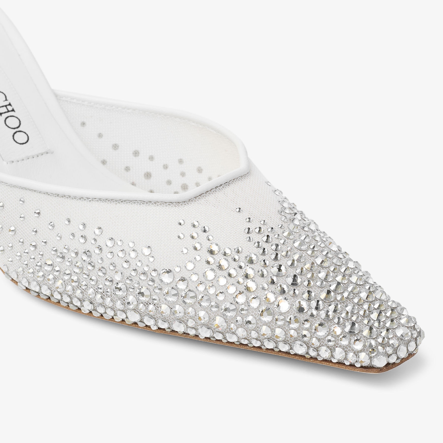 Vivi 65
White Degrade Crystal Mesh Mules with Pearl Charm - 4