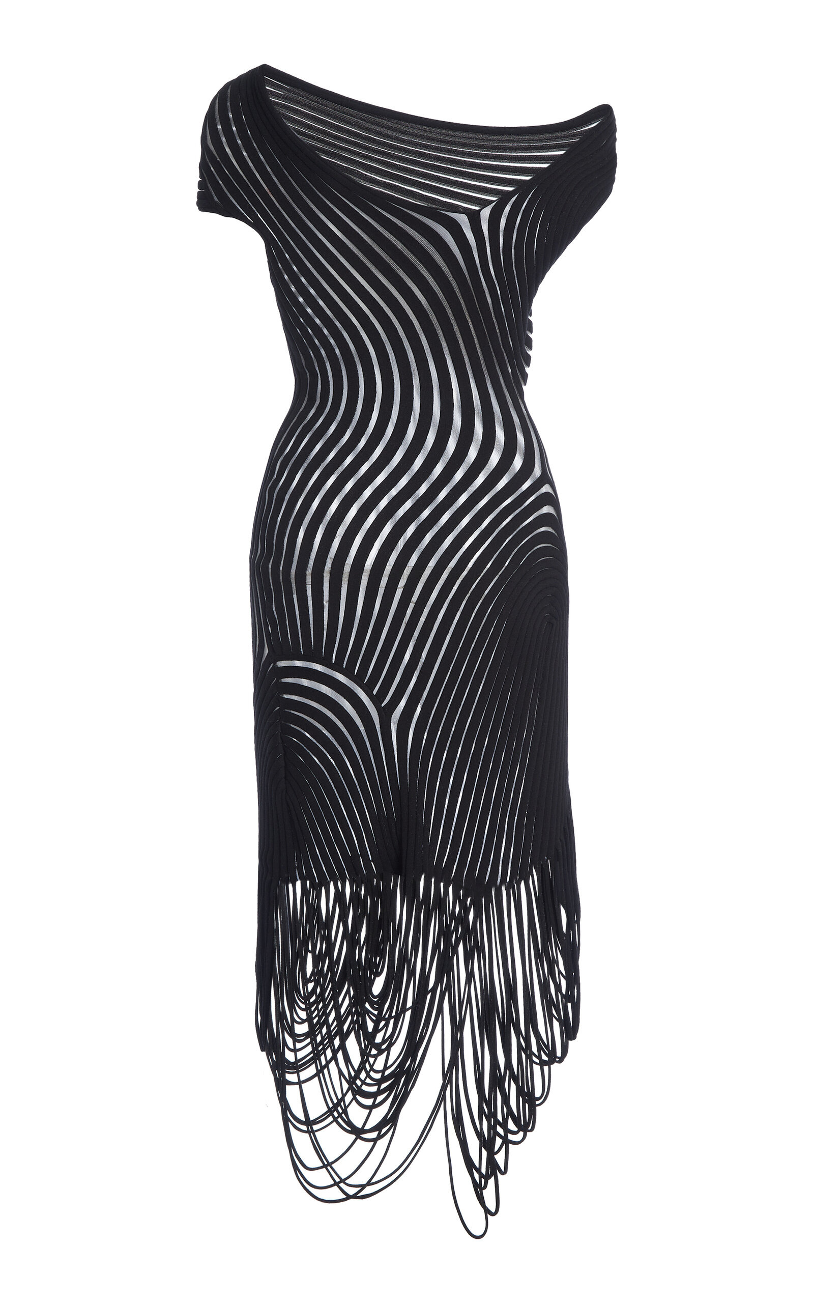 Embroidered Sheer Midi Dress black - 5