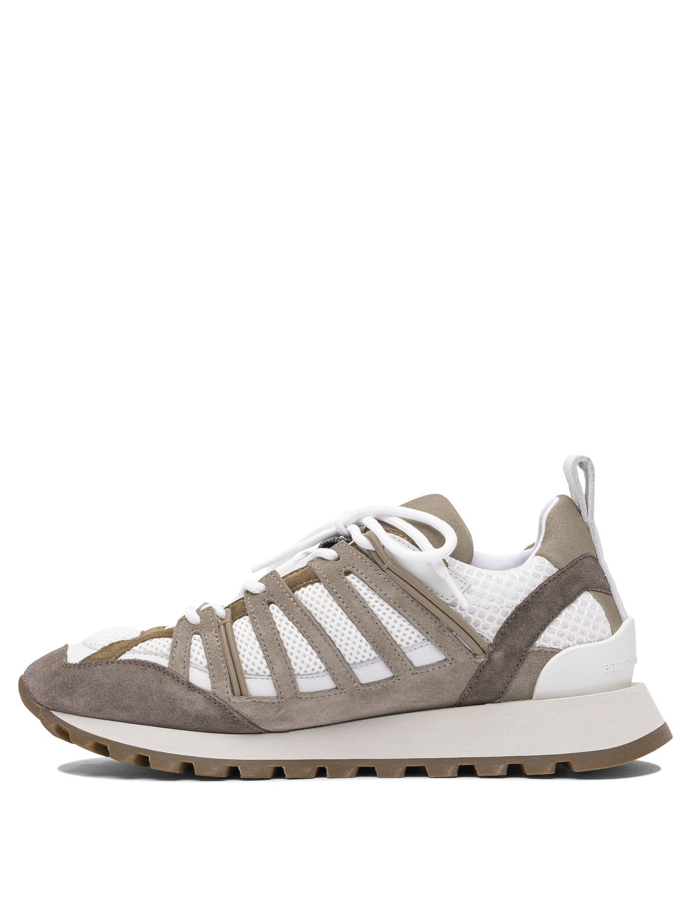 Brunello Cucinelli Suede And Techno Fabric "runners" Sneaker With Shiny Loop Detail - 3