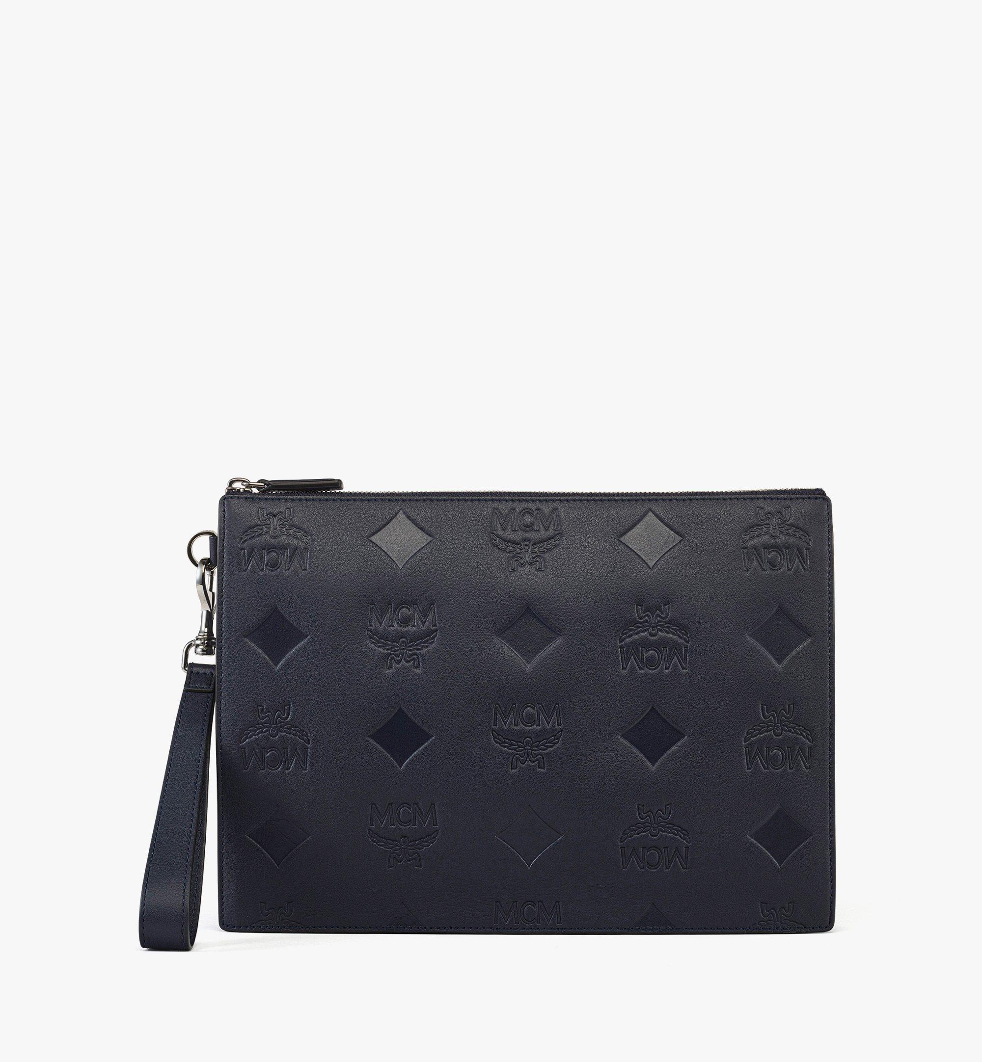 Aren Wristlet Zip Pouch in Maxi Monogram Leather - 1