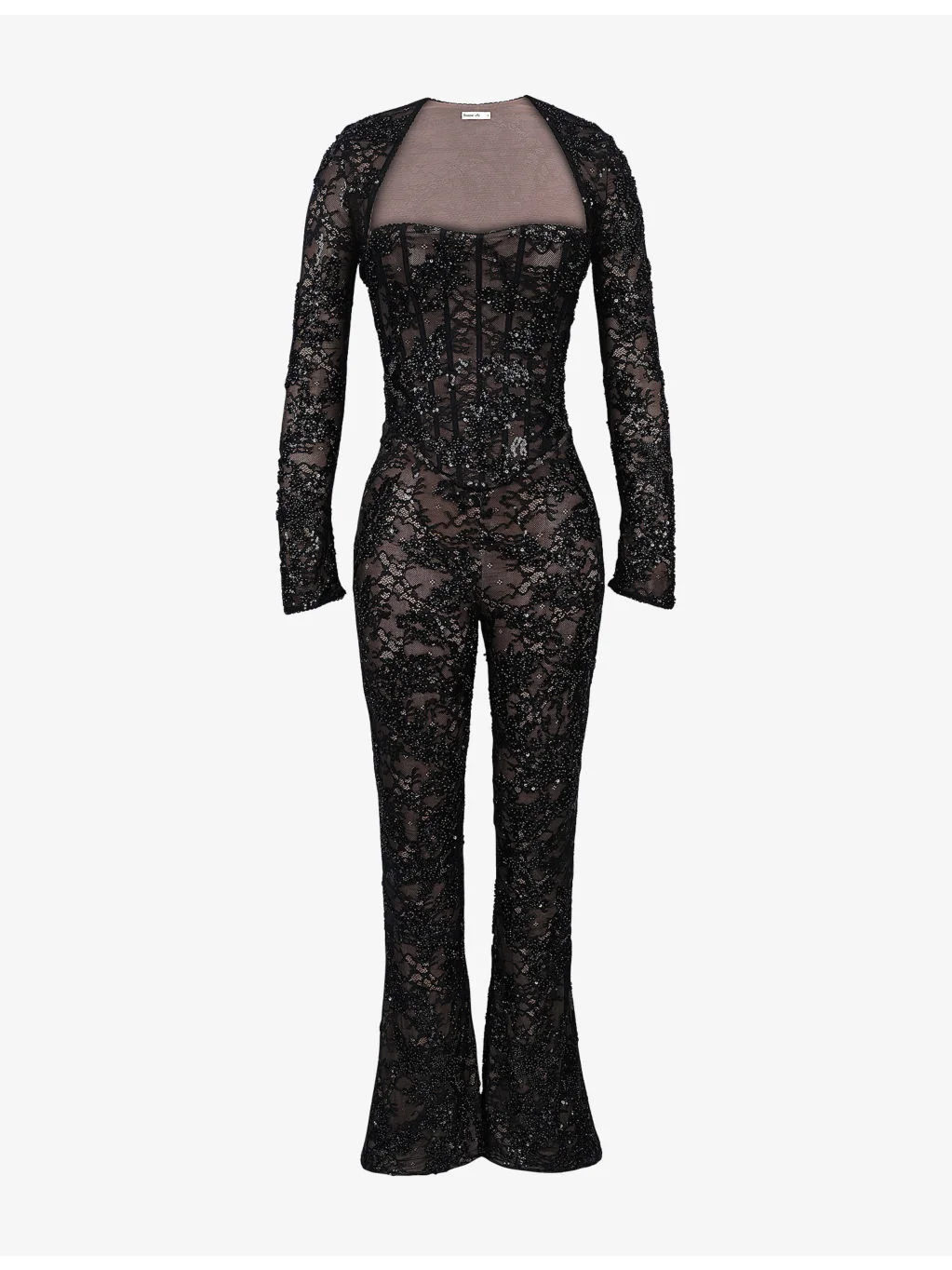 Anastasia Stretch-Lace Jumpsuit and Matching Bolero - 1