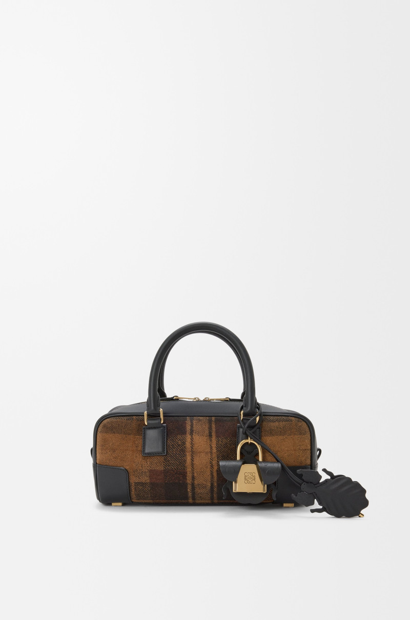 Amazona 23 cropped bag in tartan suede and nappa calfskin 1