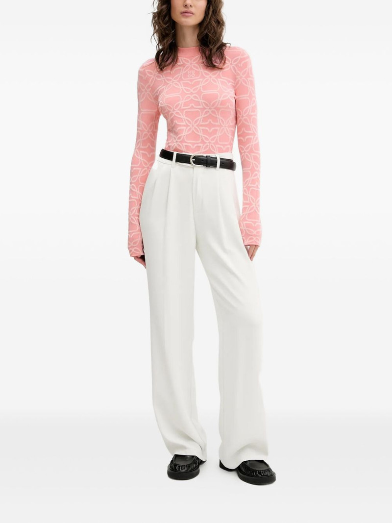 HUGO logo-pattern long-sleeve sweater outlook
