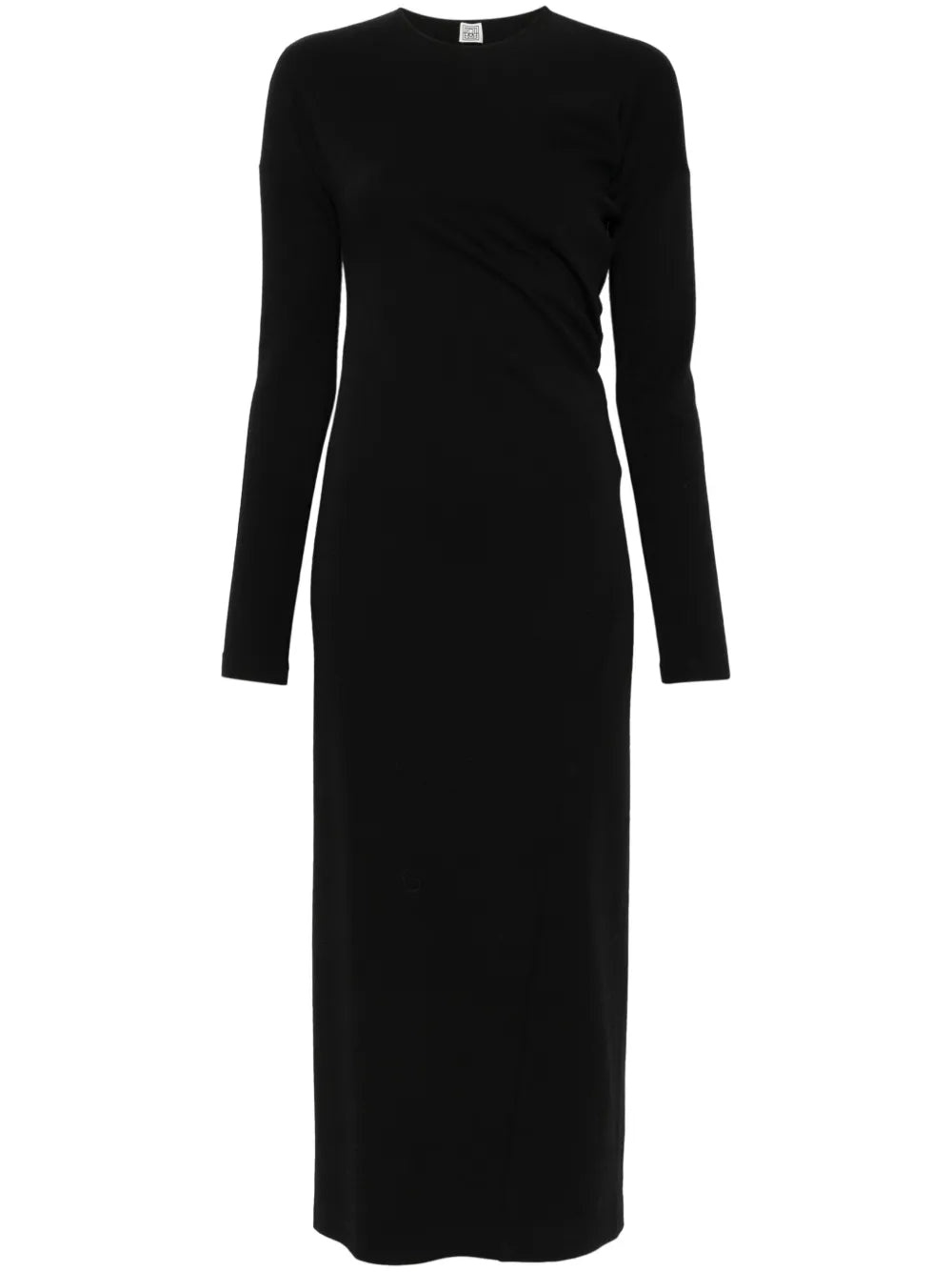 Toteme Asymmetric Gathered Jersey Midi Dress - 1