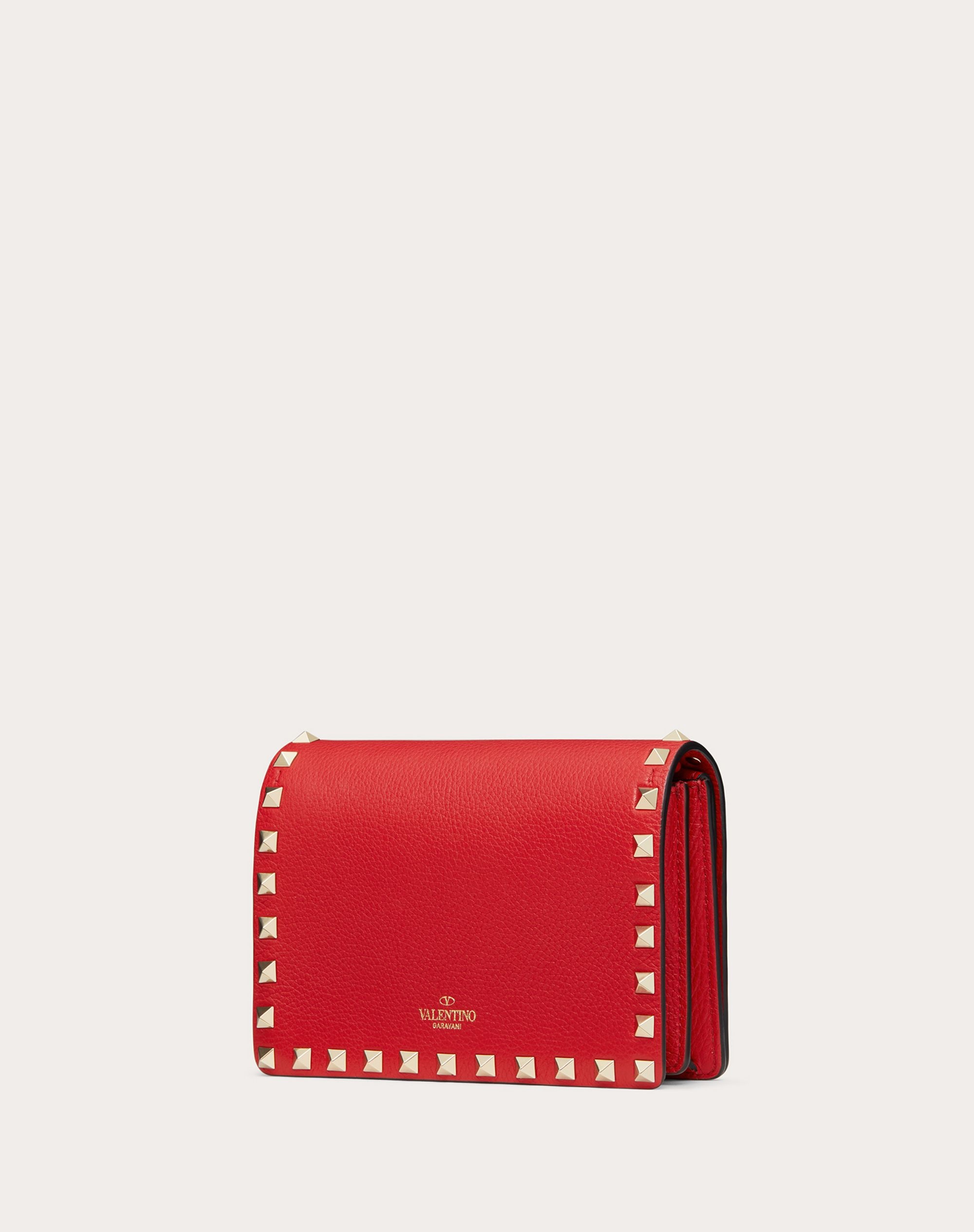 Rockstud Grainy Calfskin Chain Pouch - 3