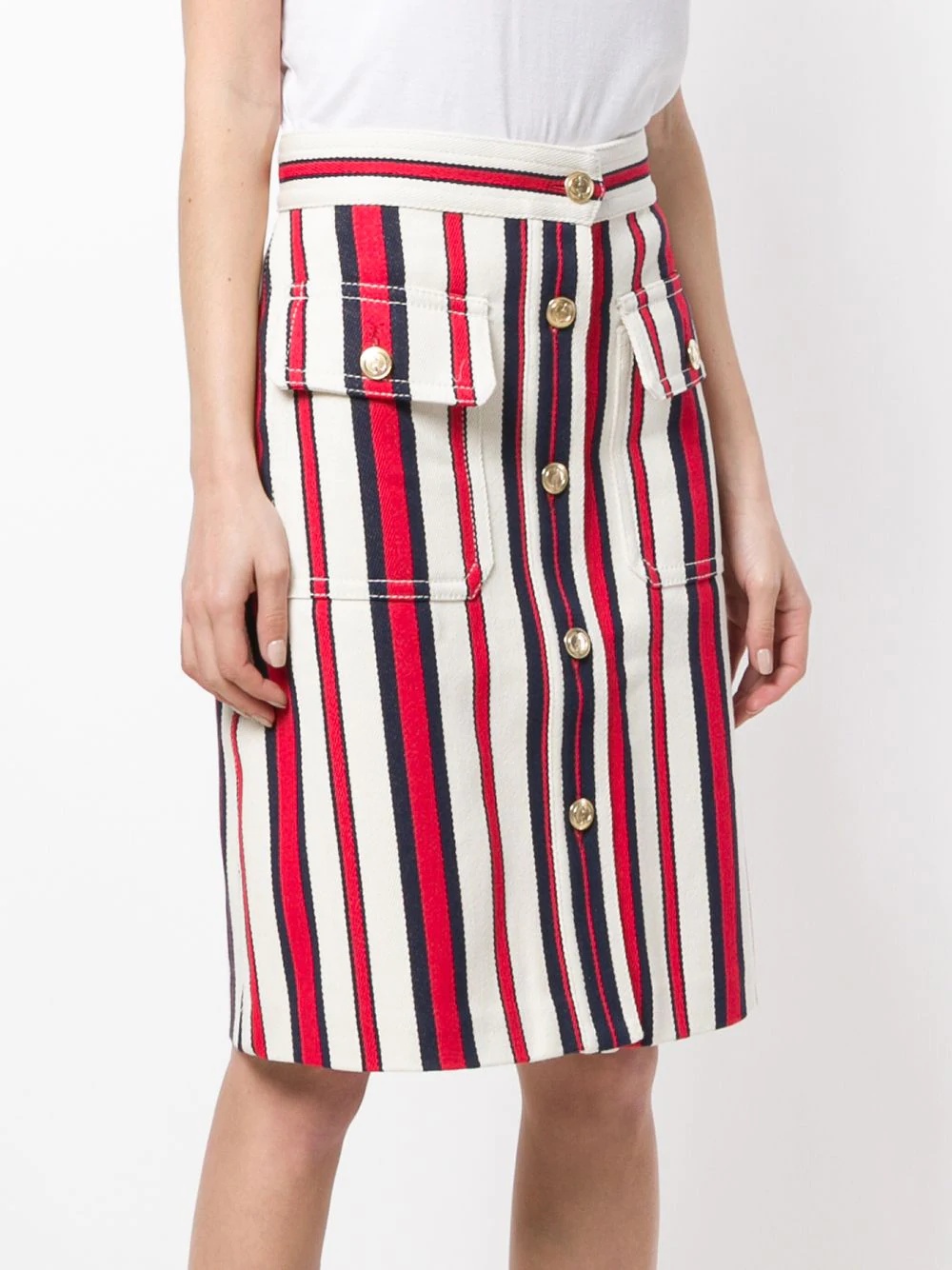 A-line striped denim skirt - 3