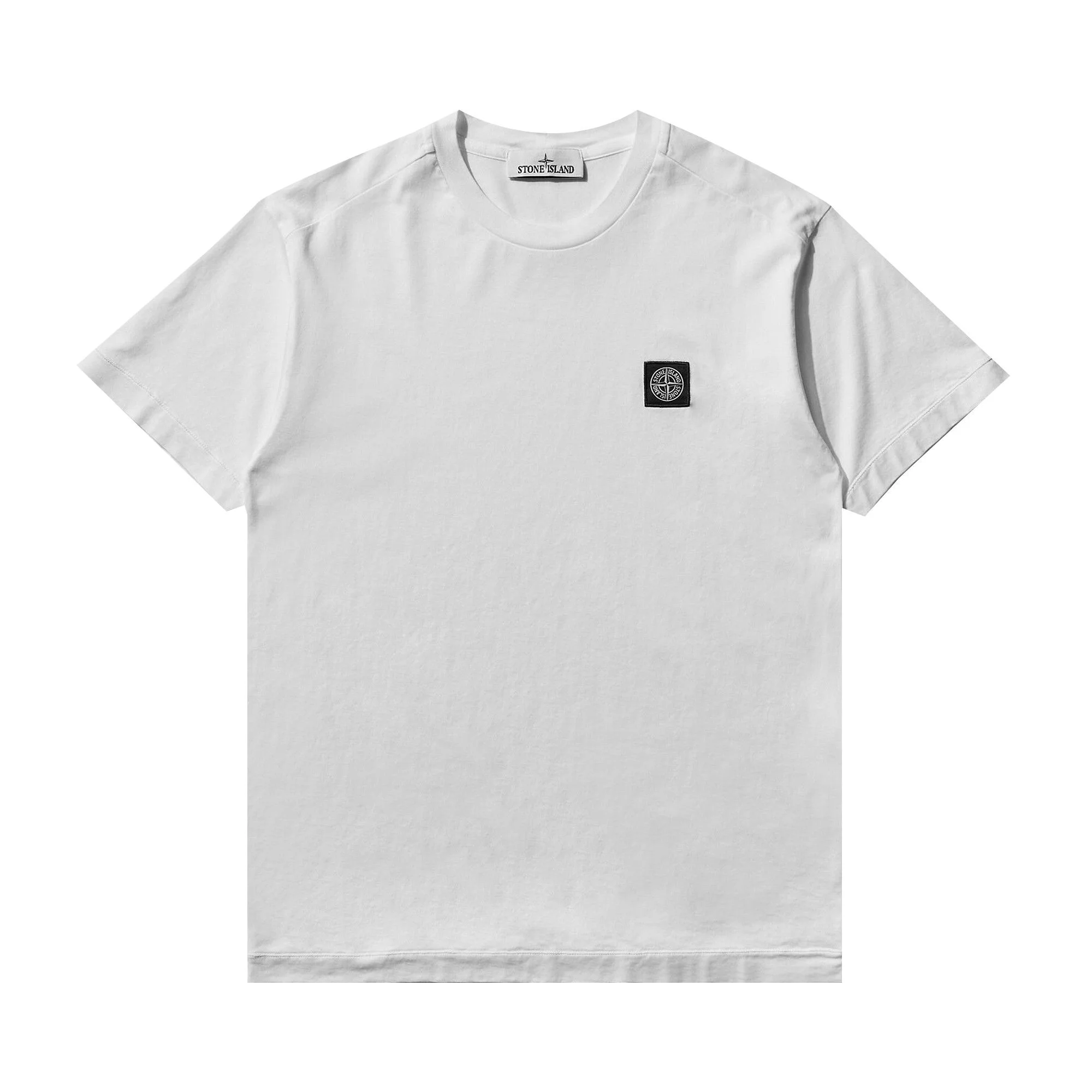 Stone Island Garment Dyed Logo T-Shirt 'White' - 1