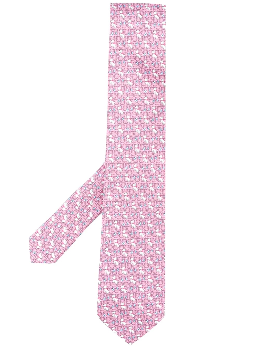 dog-print silk tie - 1