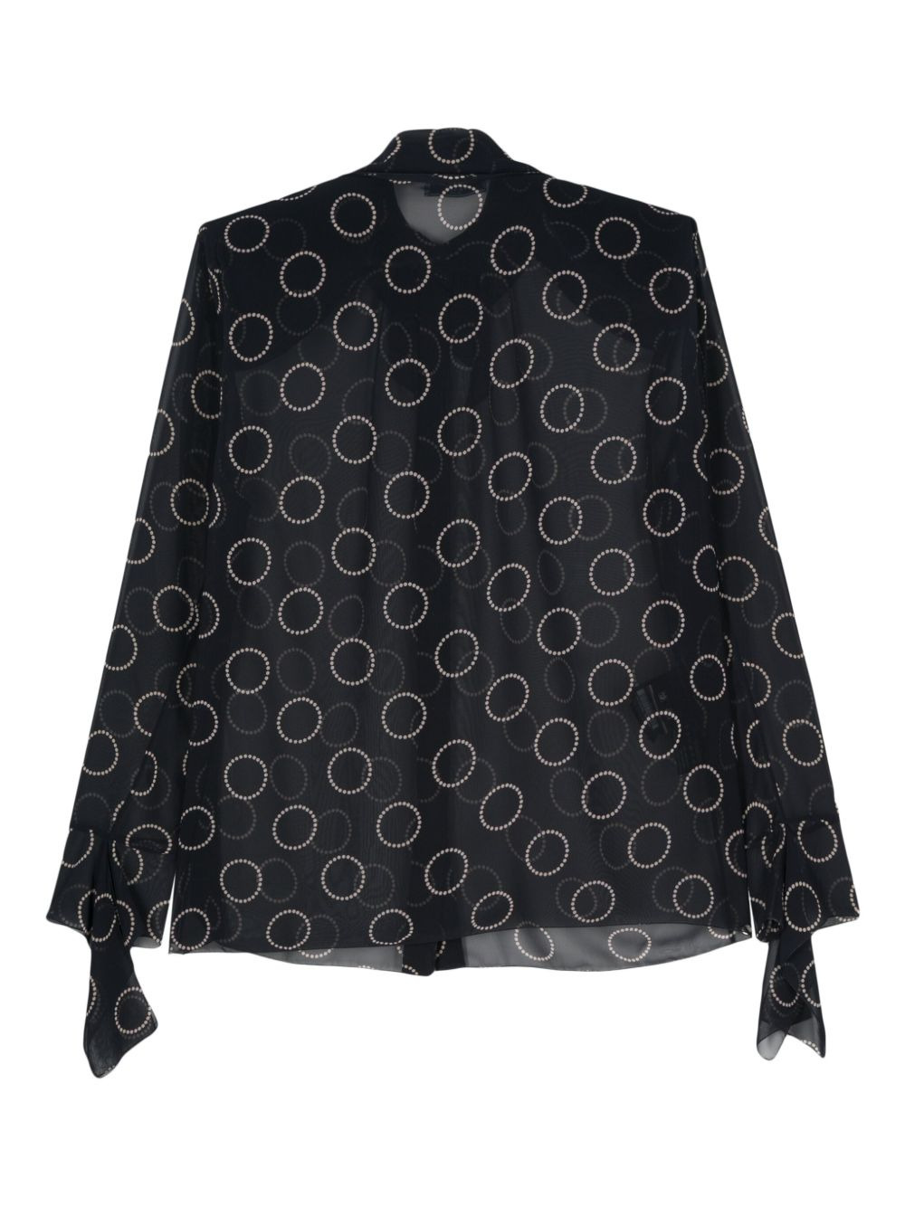 graphic-print semi-sheer shirt - 2