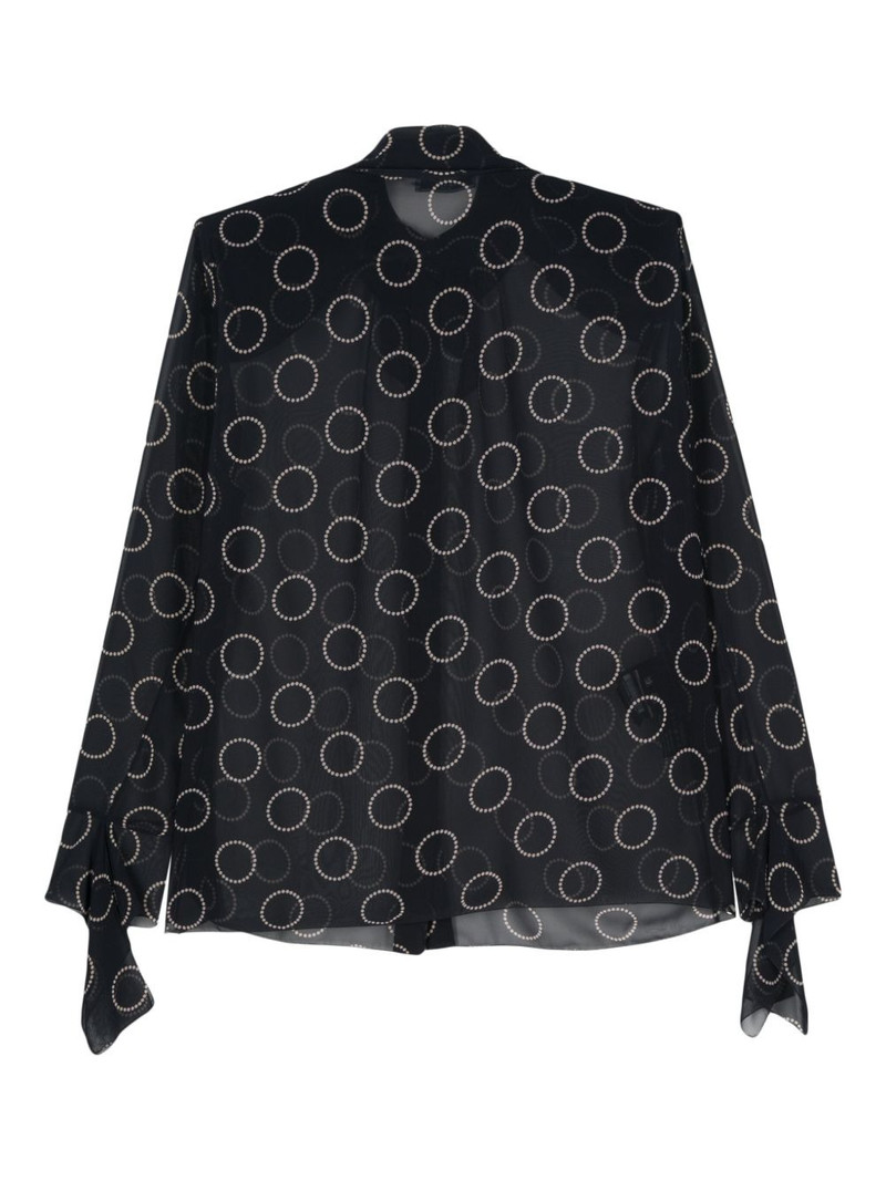 Prada graphic-print semi-sheer shirt outlook