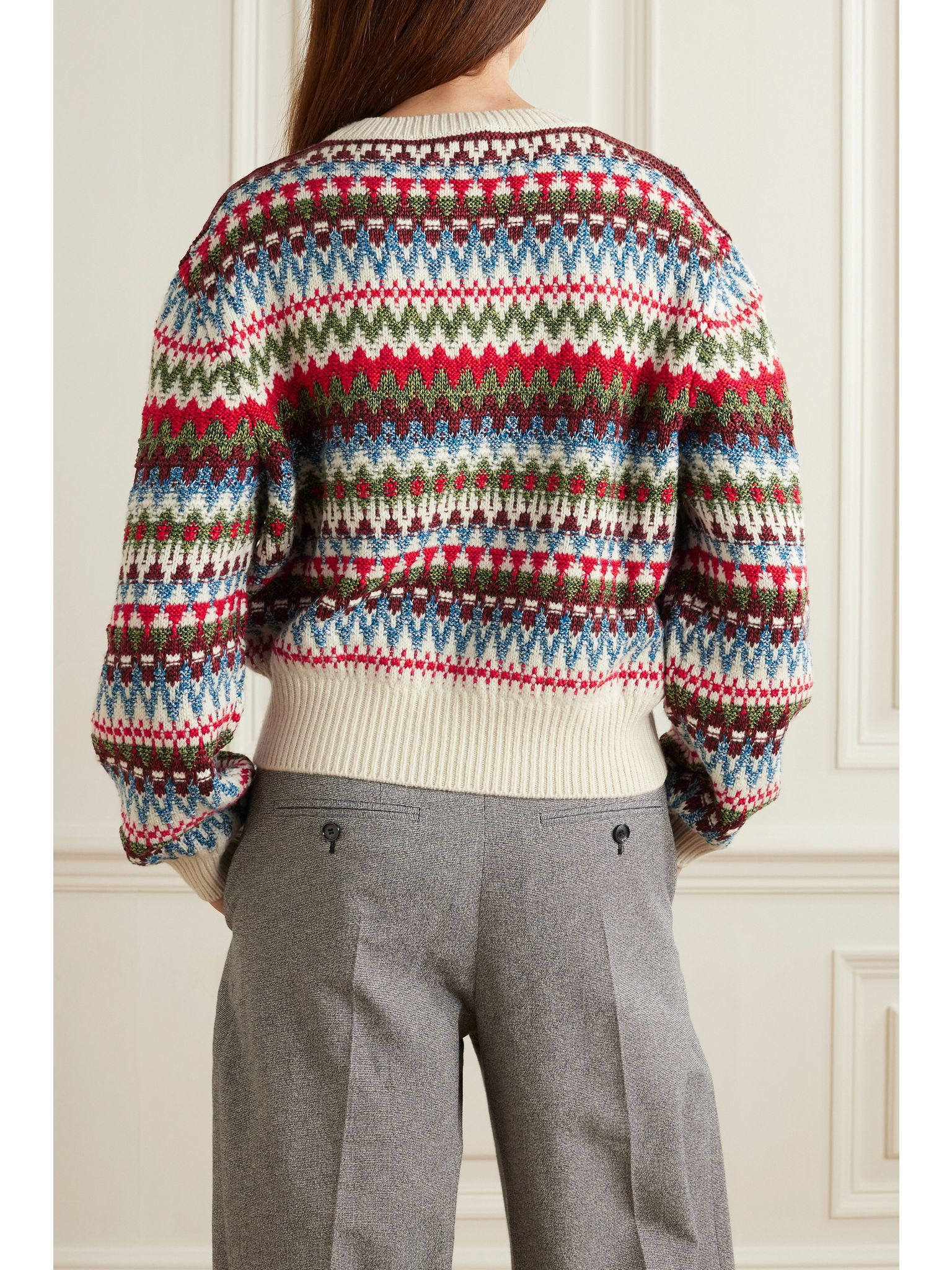 Trujillo Fair Isle silk, cashmere and cotton-blend sweater Multi - 3
