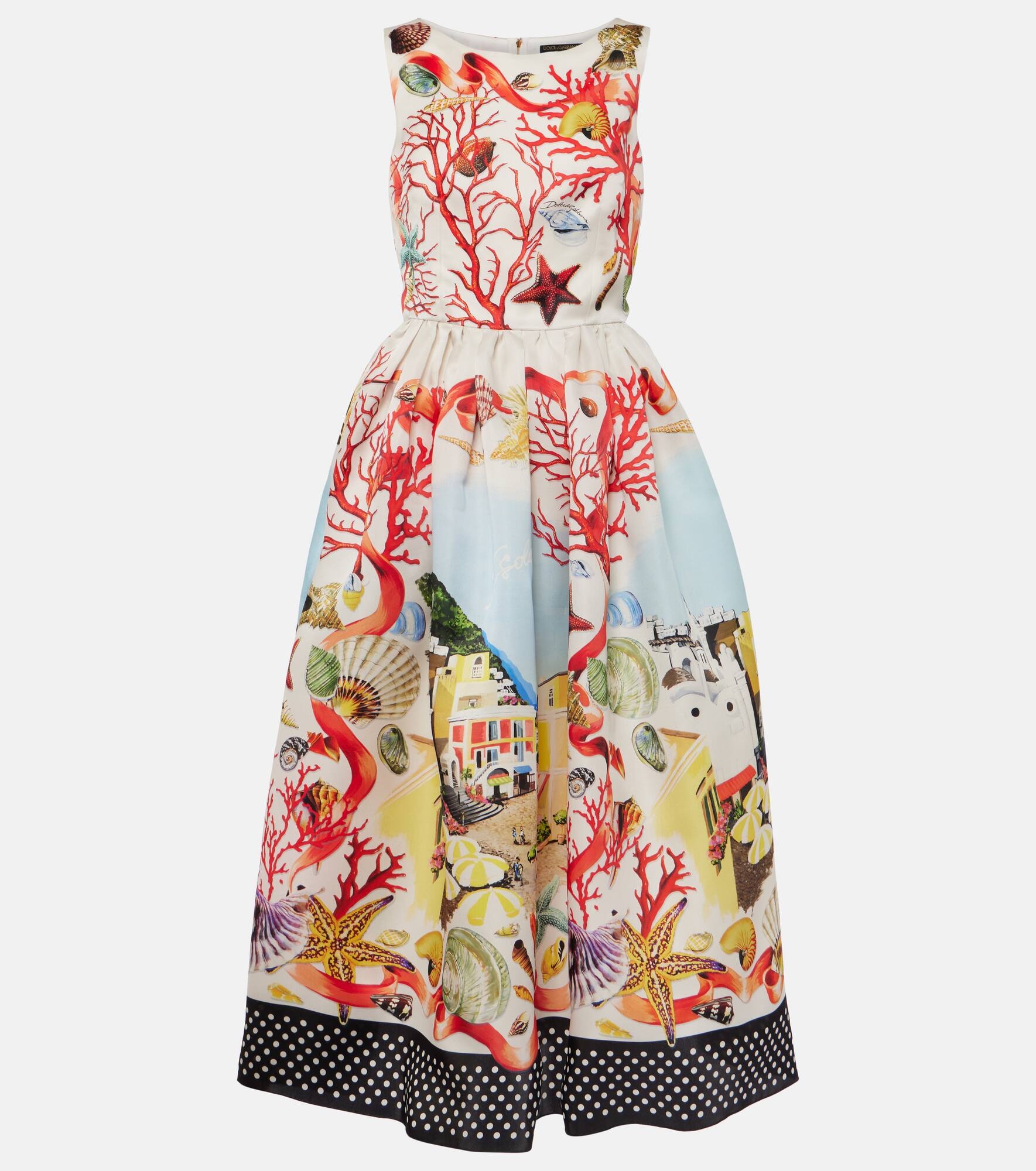 Capri printed silk midi dress - 1