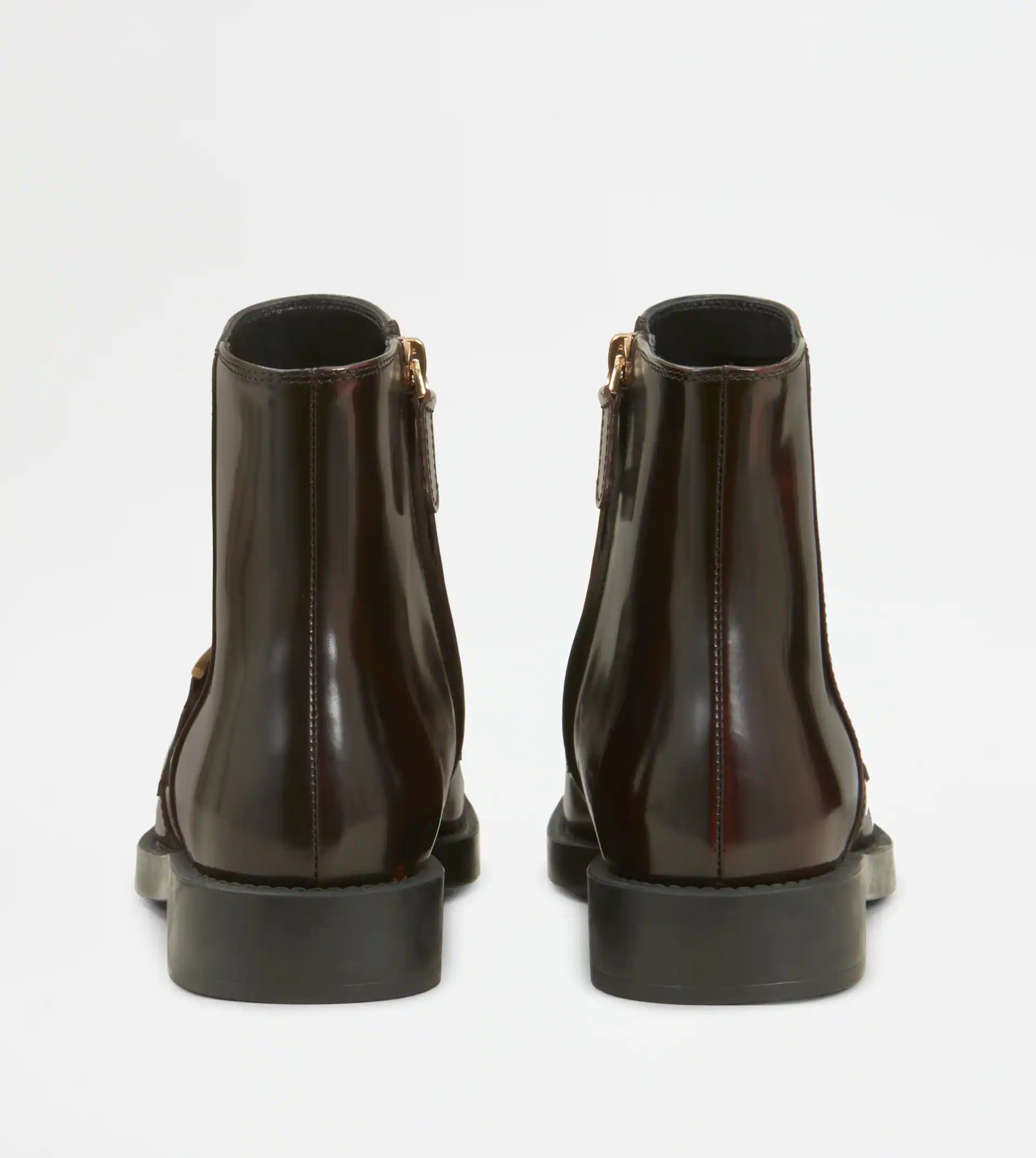 KATE ANKLE BOOTS IN LEATHER - BURGUNDY - 3
