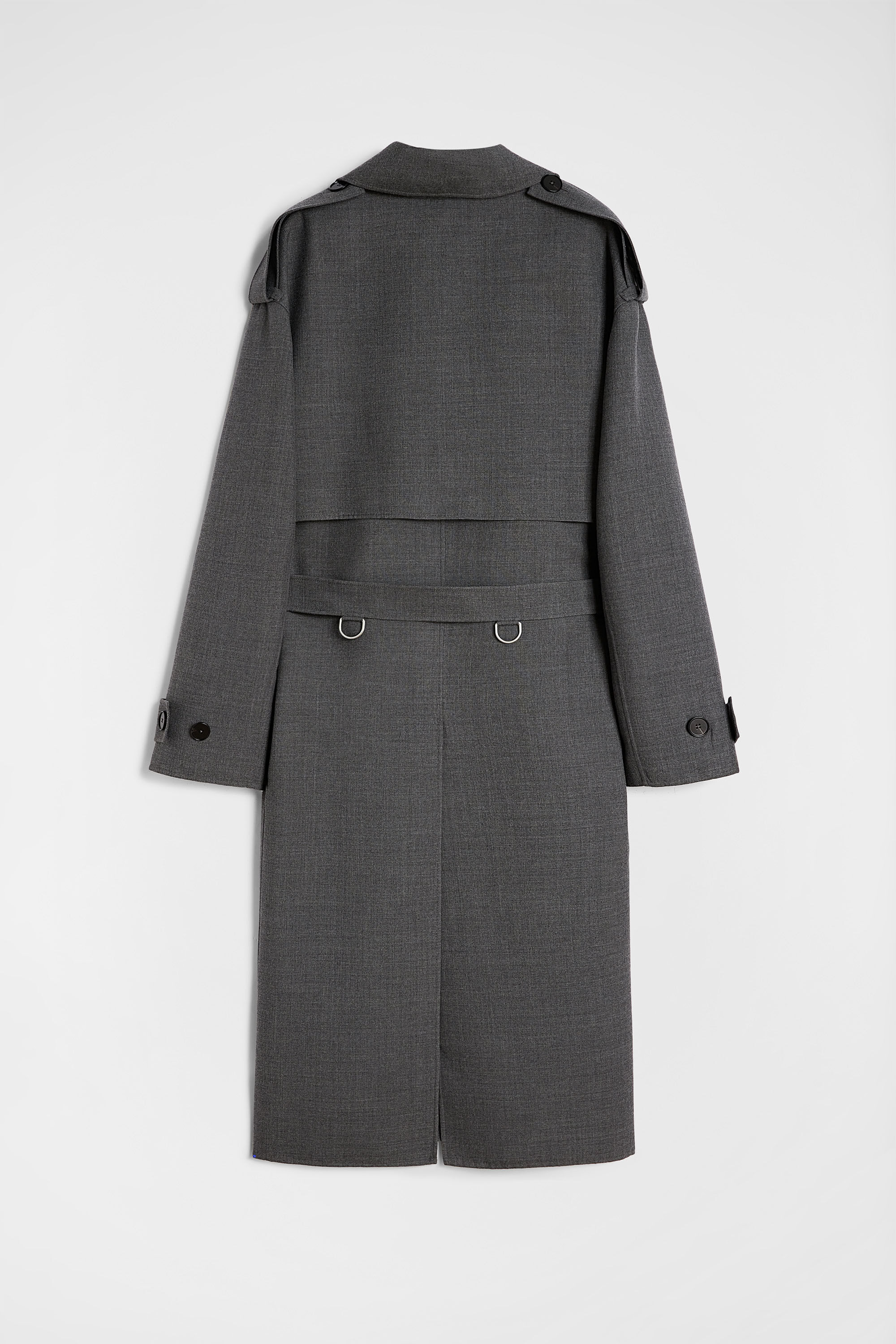 Wool Gabardine Trench Coat - 4