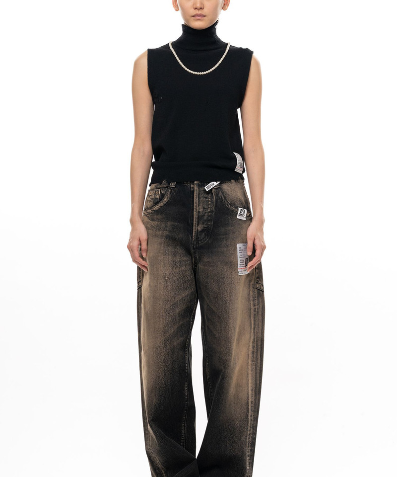 Pearl Distressed Sleeveless Knit Sweater 4