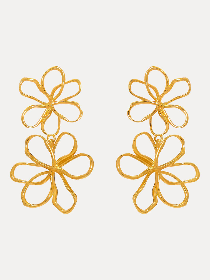 THREADED FLOWER DROP EARRINGS - 1