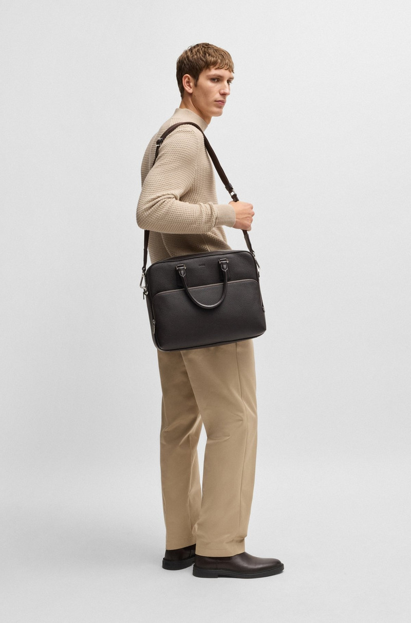 BOSS GRAINED ITALIAN-LEATHER DOCUMENT CASE WITH EMBOSSED LOGO outlook