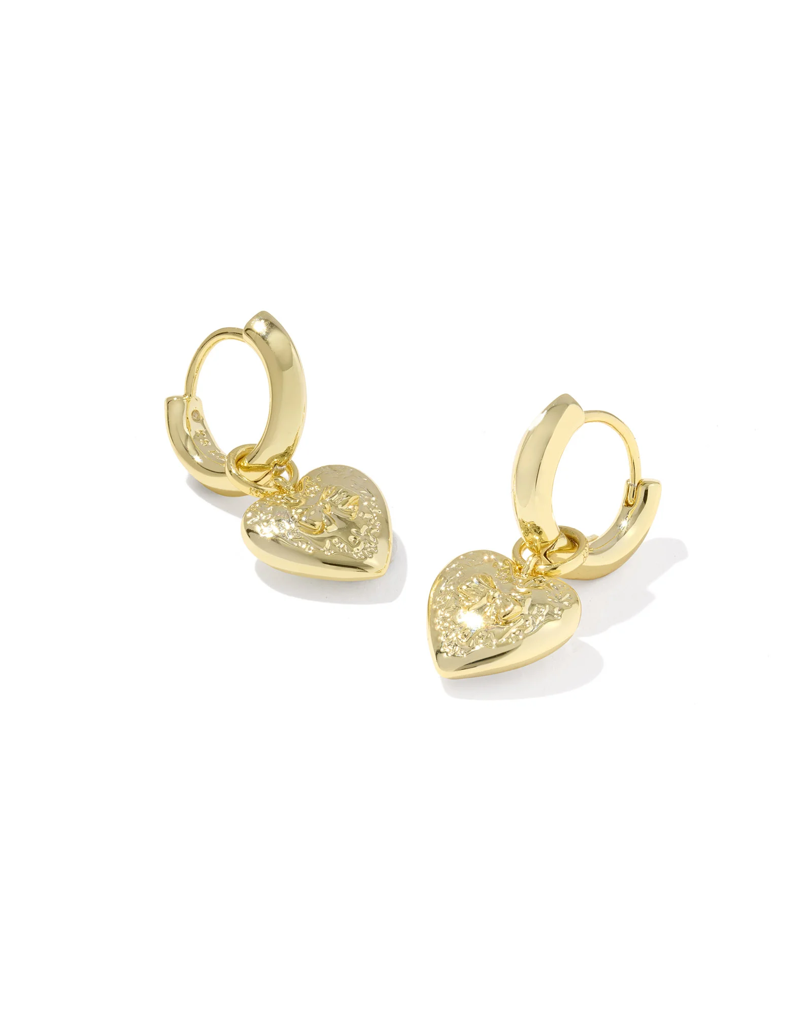 Kendra Scott x LoveShackFancy Heart Gold Convertible Huggie Earrings - 1