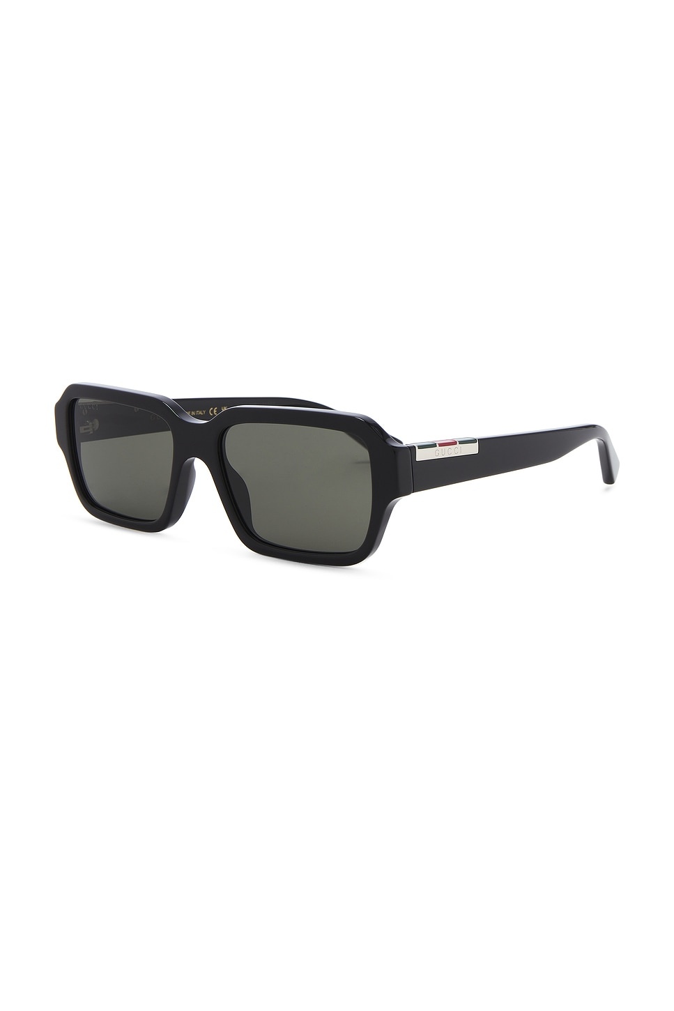 Rectangle Sunglasses In Shiny Black - 2