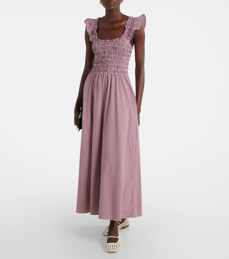 FAITHFULL Eudora shirred cotton-blend maxi dress outlook