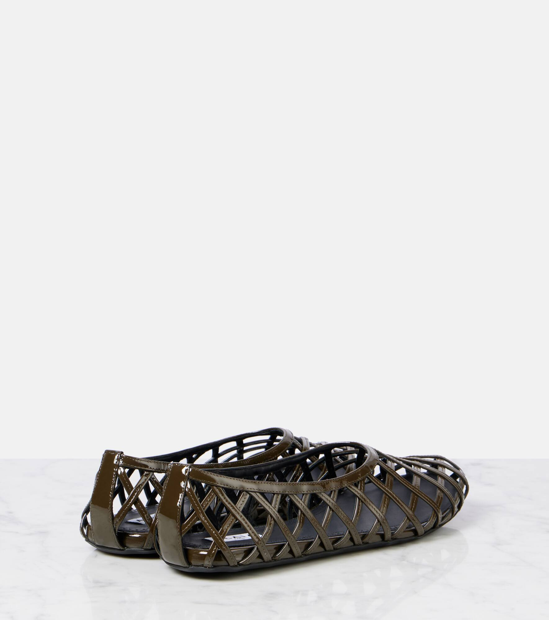 Cage leather ballet flats - 2