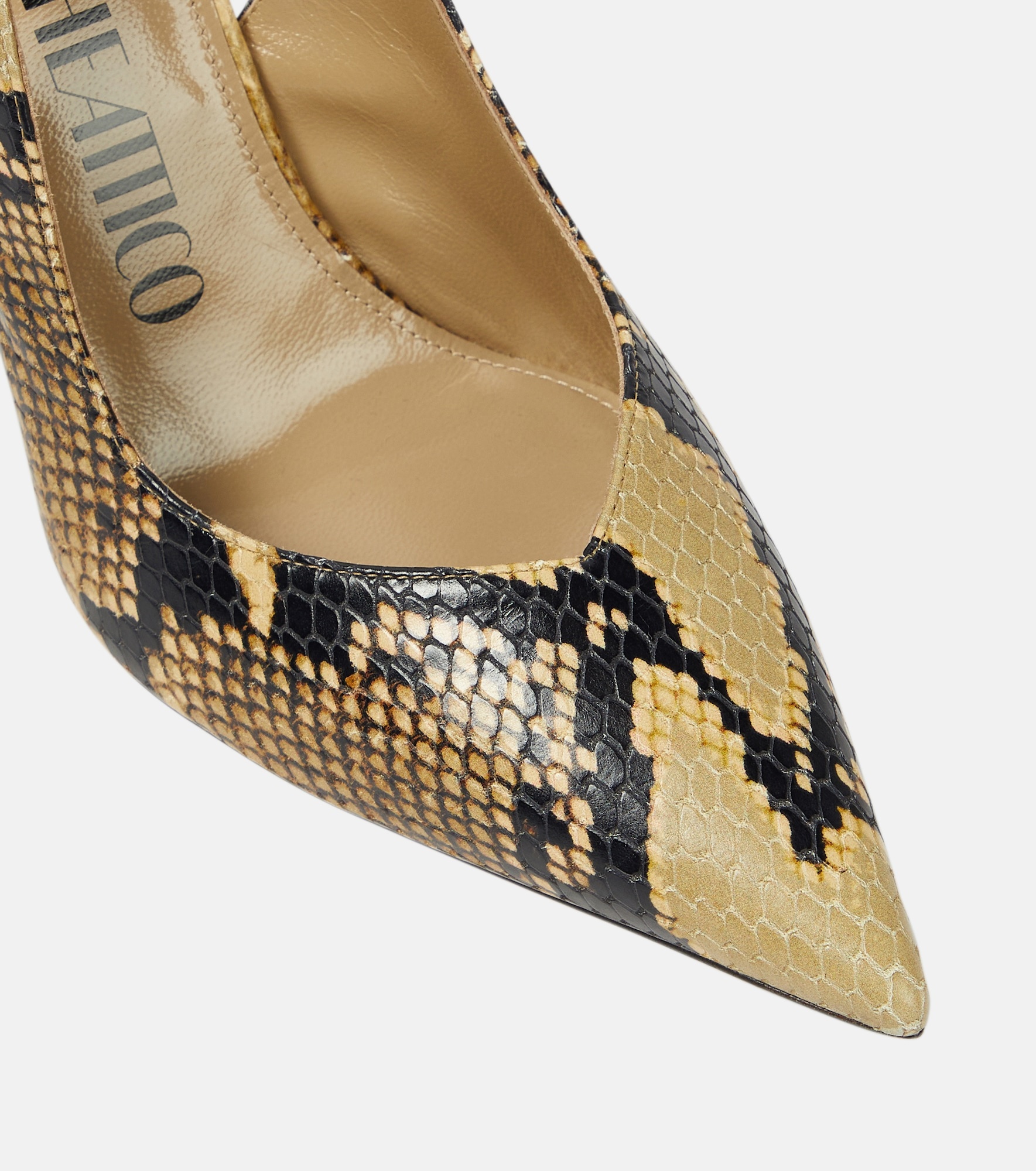 Cheope snake-effect leather slingback pumps - 6