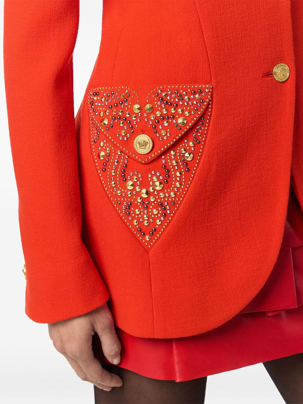 crystal-embellished blazer - 5