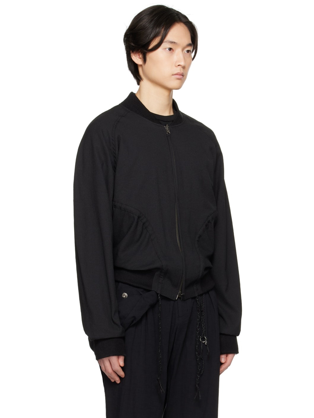 Black Reversible Bomber Jacket - 2