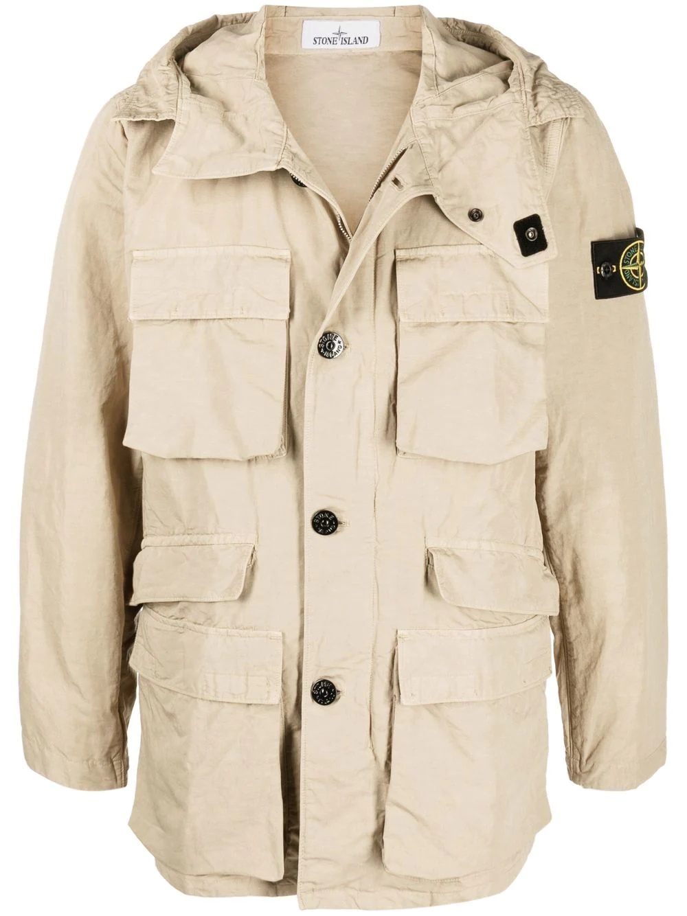 Compass-badge hooded jacket - 1