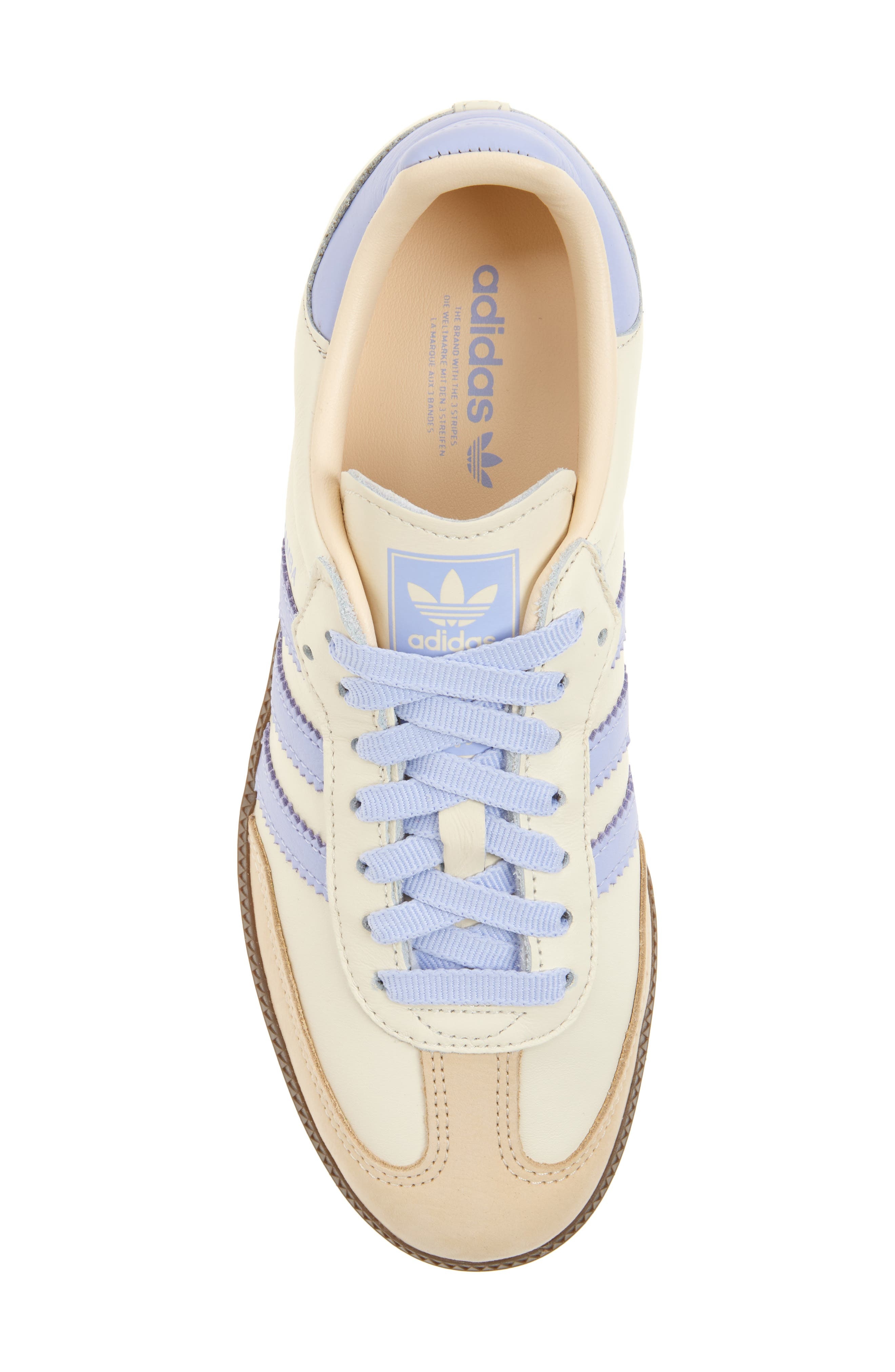 adidas Samba OG Sneaker in Cream White/Violet/Sand at Nordstrom - 5