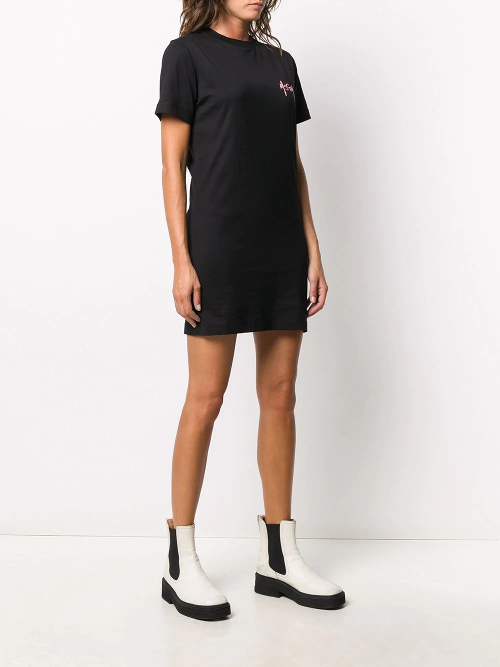 embroidered logo T-shirt dress - 3