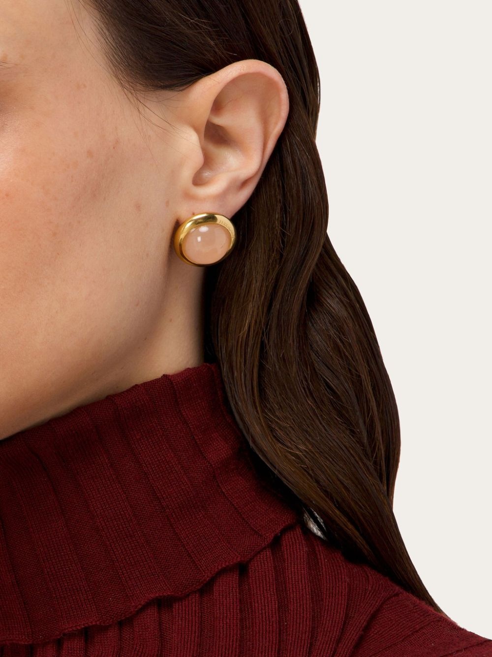 semi-precious stone button stud earrings - 5