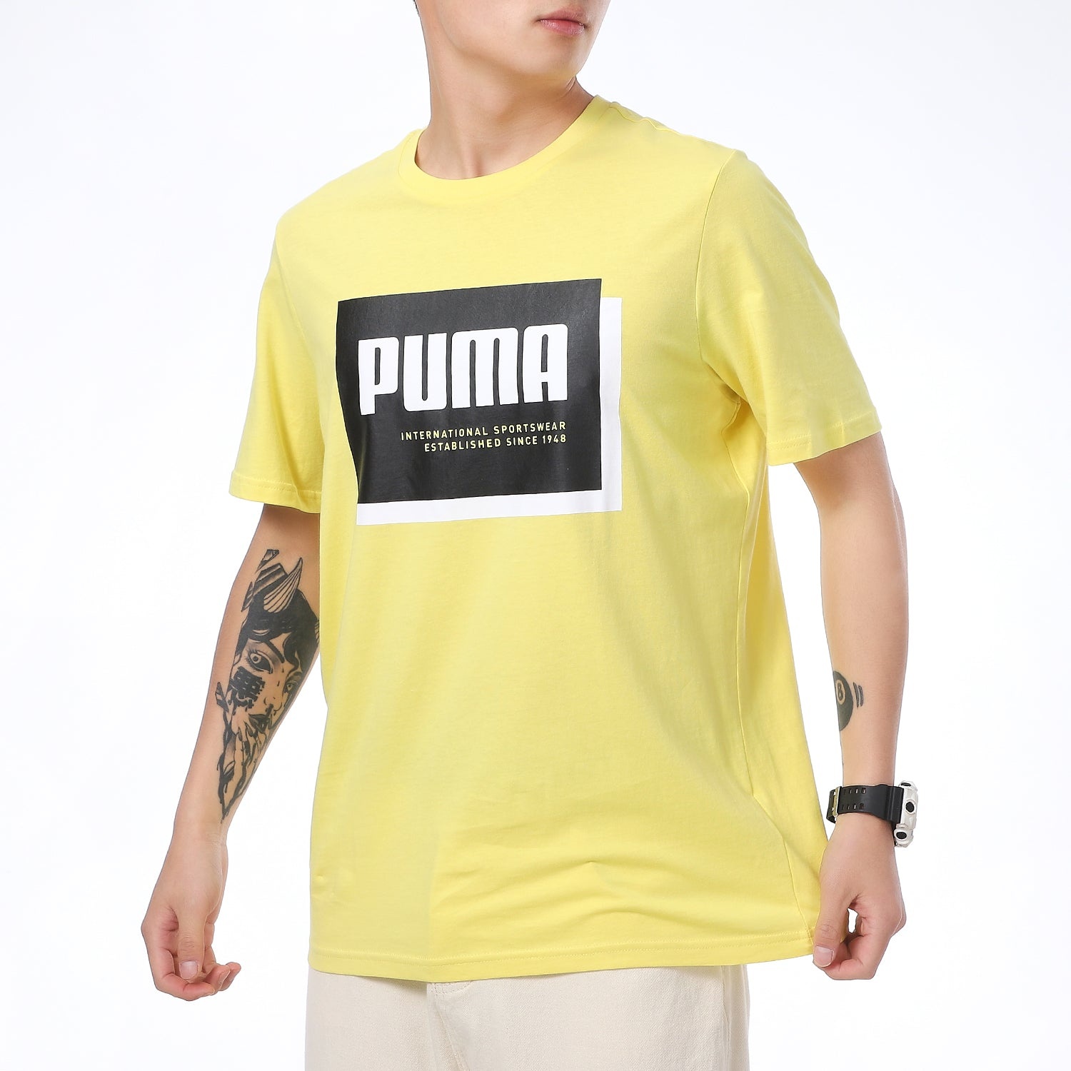 PUMA Summer Court Graphic T-Shirt 'Yellow' 845864-38 - 5