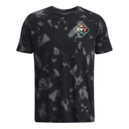 Under Armour Project Rock HWIR Printed Short Sleeve T-shirt 'Black Grey' 1377928-001 - 1
