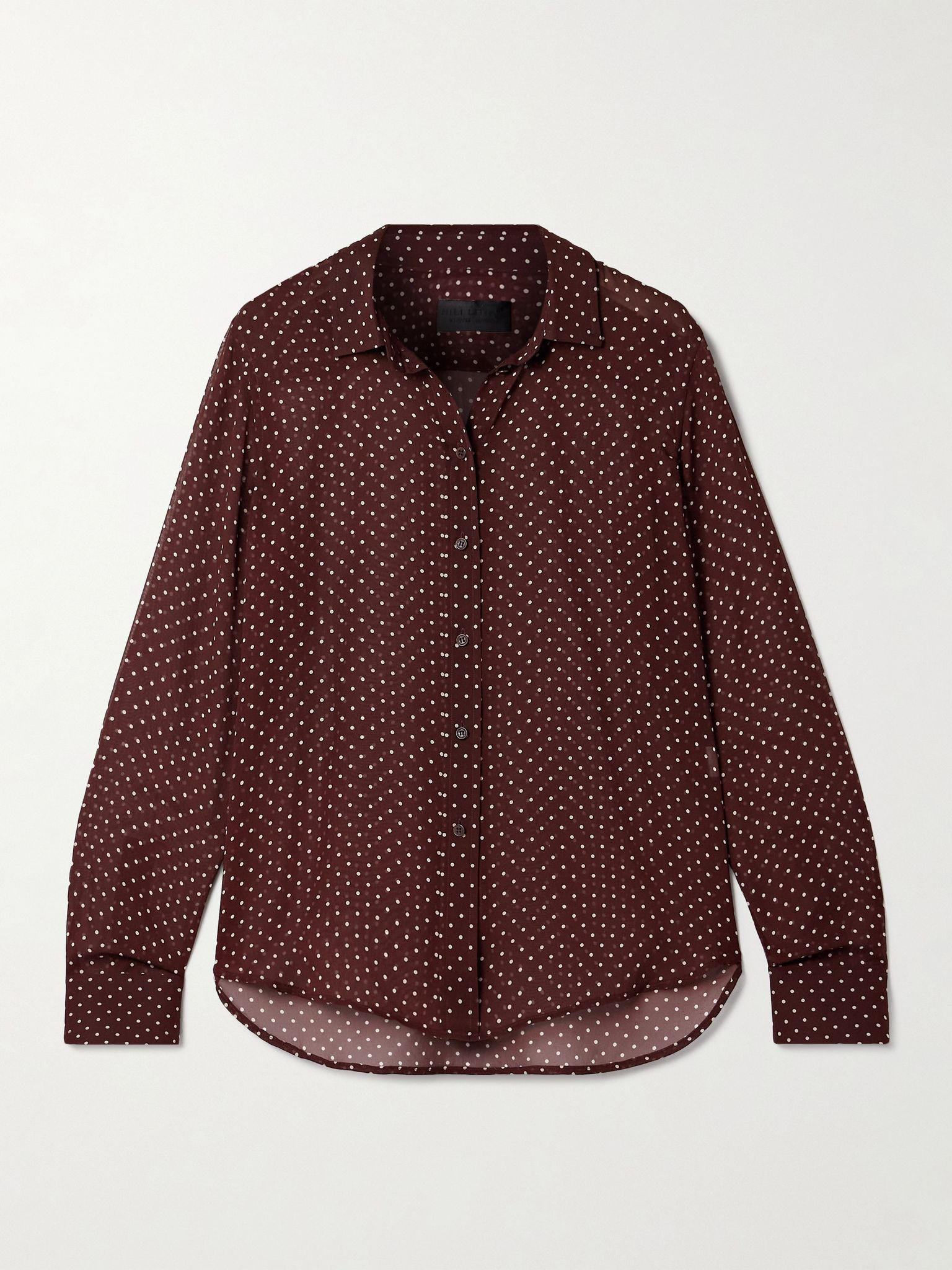 Gaia polka-dot silk crepe de chine shirt Burgundy - 1