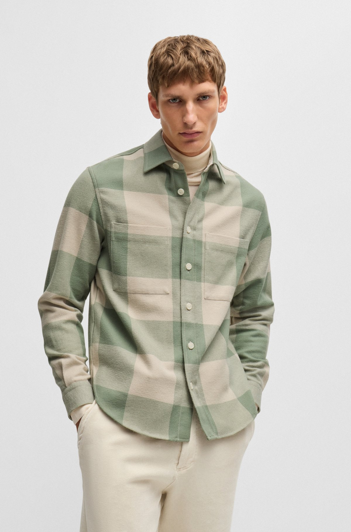 RELAXED-FIT SHIRT IN CHECKED COTTON FLANNEL - 2