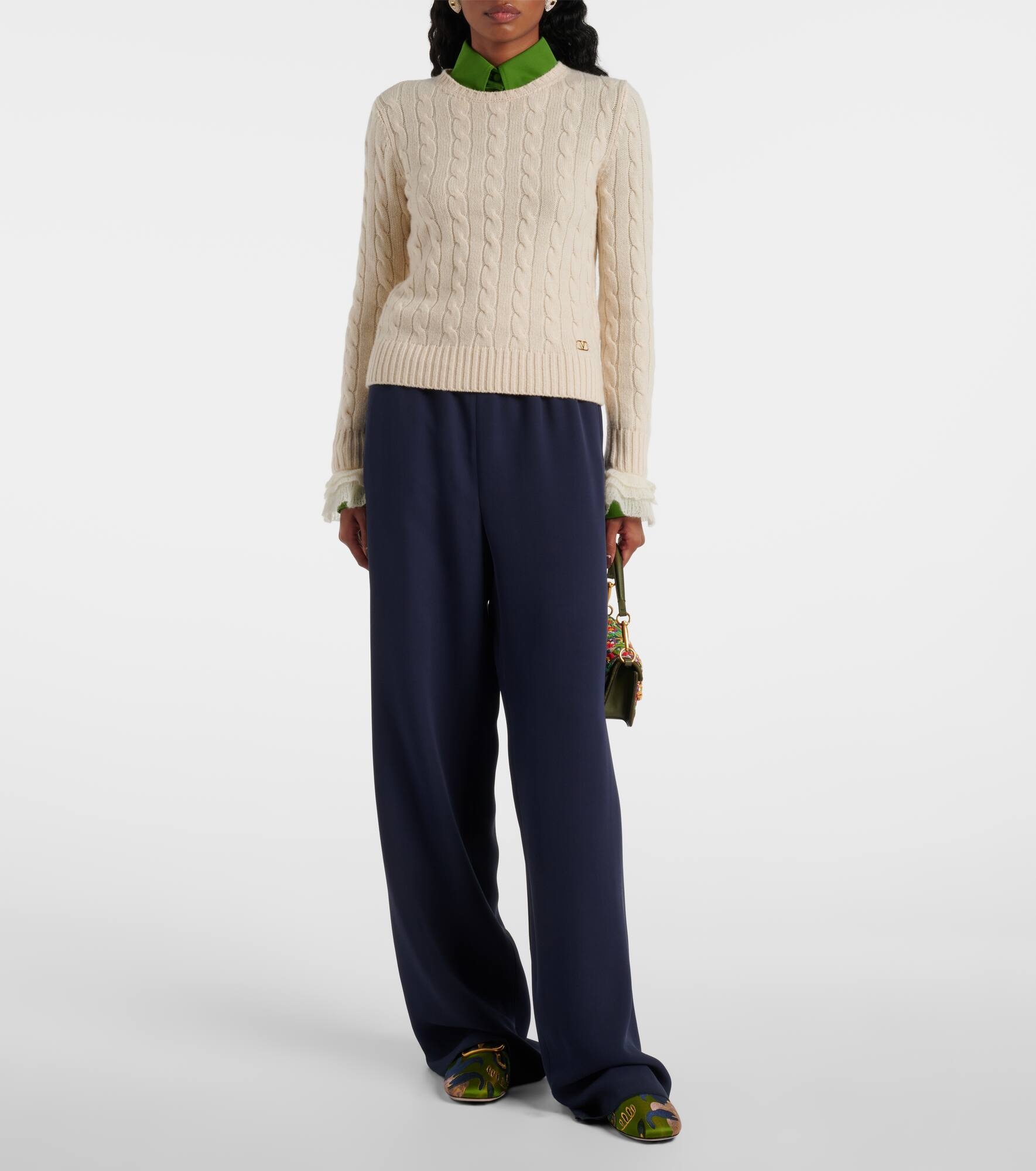 VLogo jacquard mules - 3