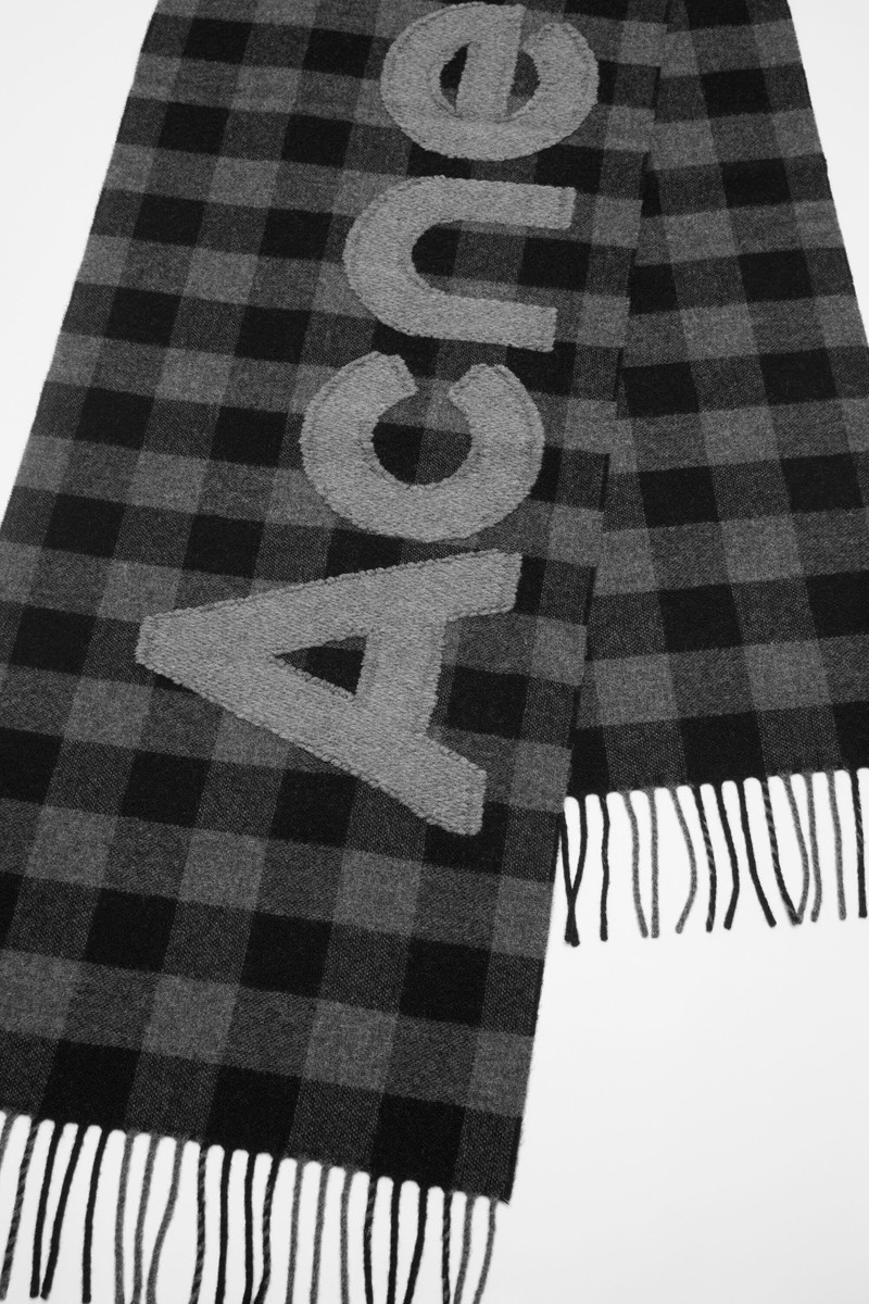 Check logo scarf - Black/grey 3