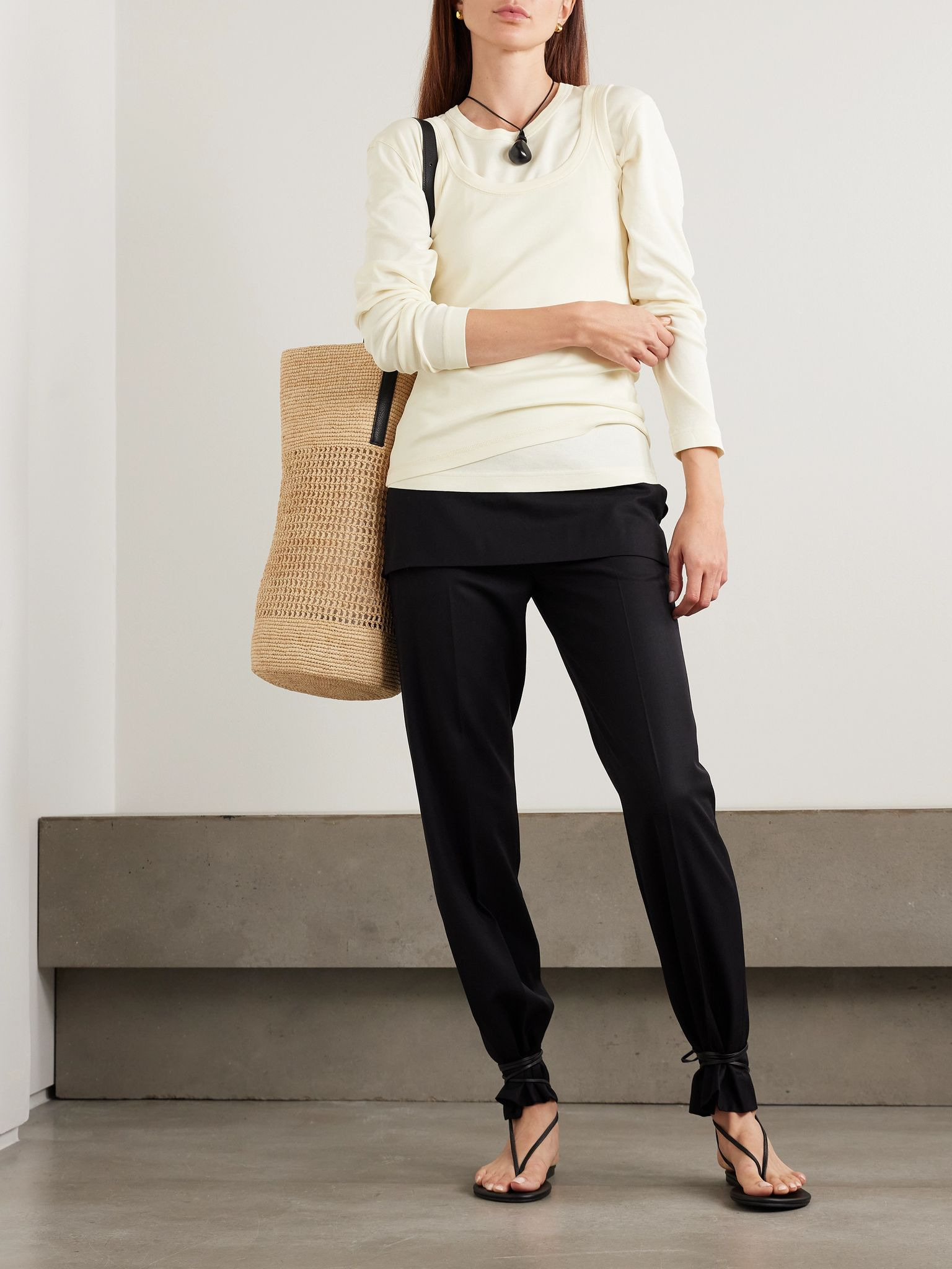 Organic cotton-jersey T-shirt Cream - 2