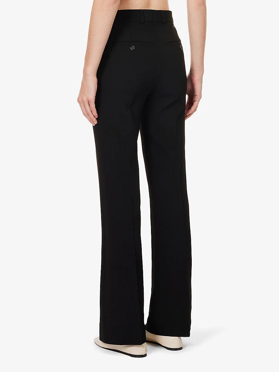 Straight-leg high-rise woven-blend trousers - 4