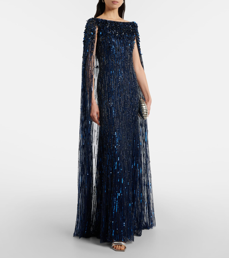 JENNY PACKHAM Luella fringed sequined gown outlook