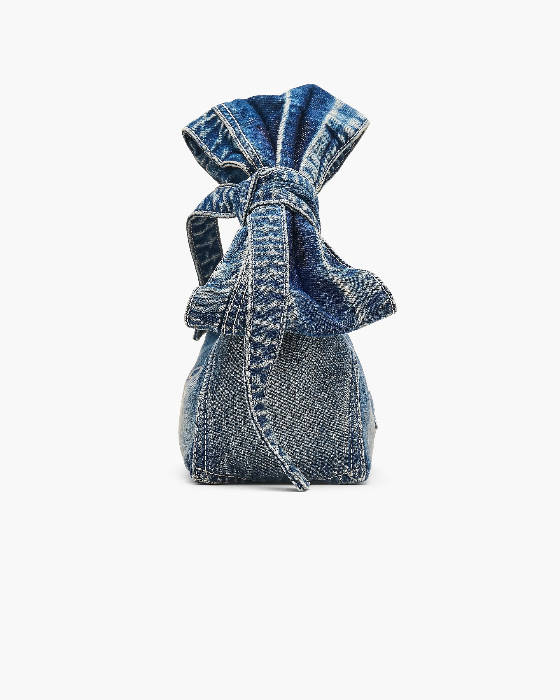 THE BOW DENIM MINI SACK BAG - 5