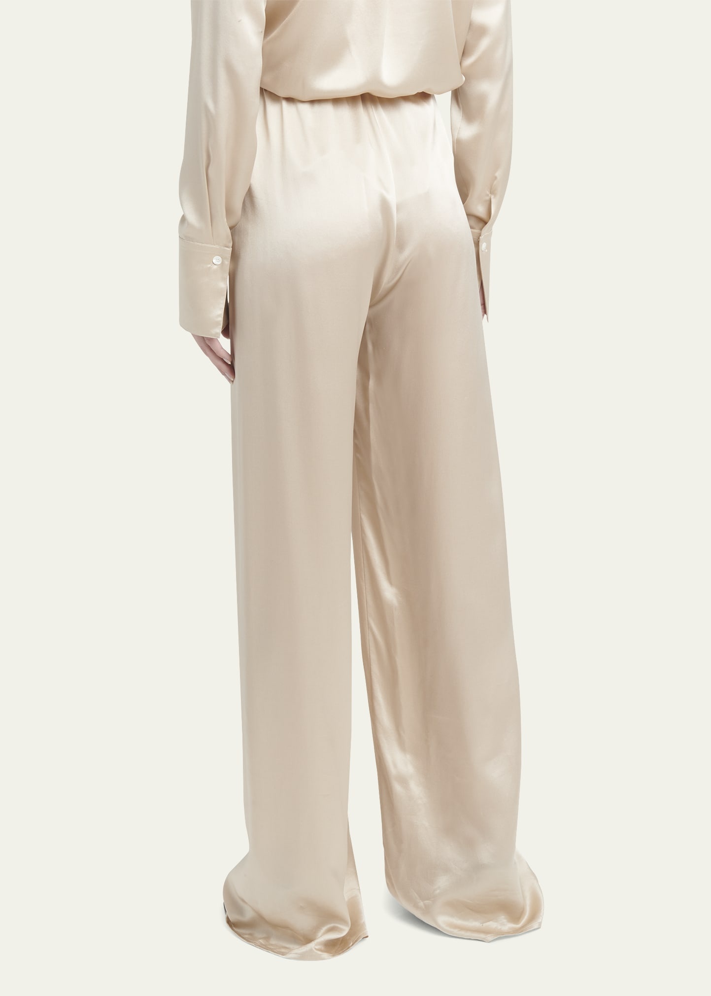 Fluid Wide-Leg Viscose-Satin Pants - 3