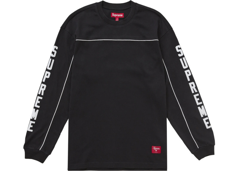 Supreme Paneled Piping L/S Top Black - 1