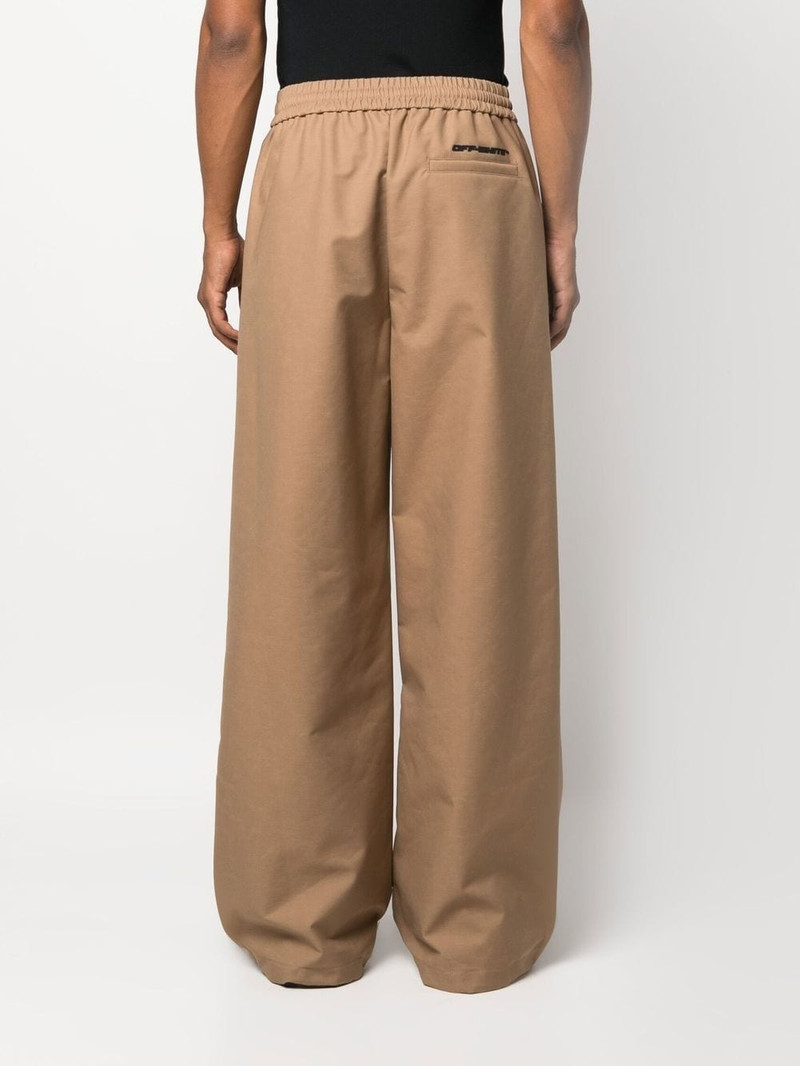 logo-embossed wide-leg trousers 4